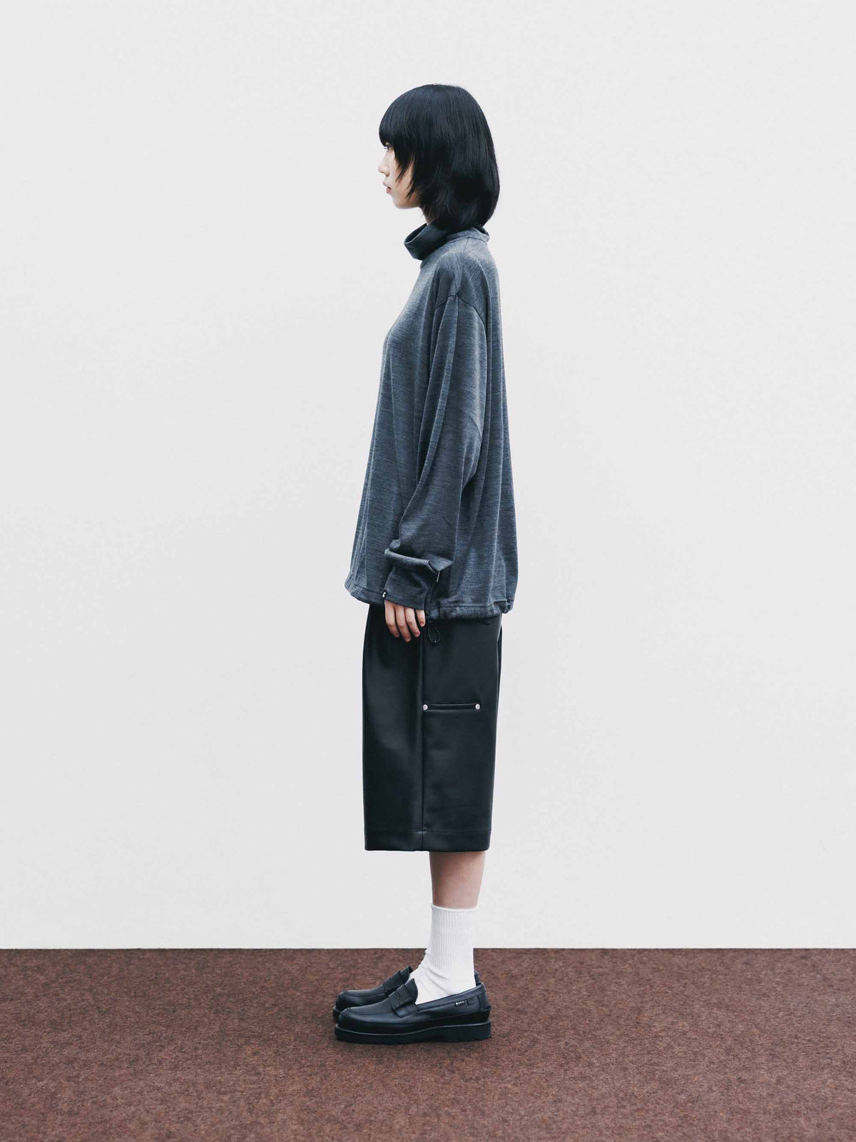 【9.16 WED 20:00- IN STOCK】MERINO WOOL L/S TURTLENECK TEE (GRAY)