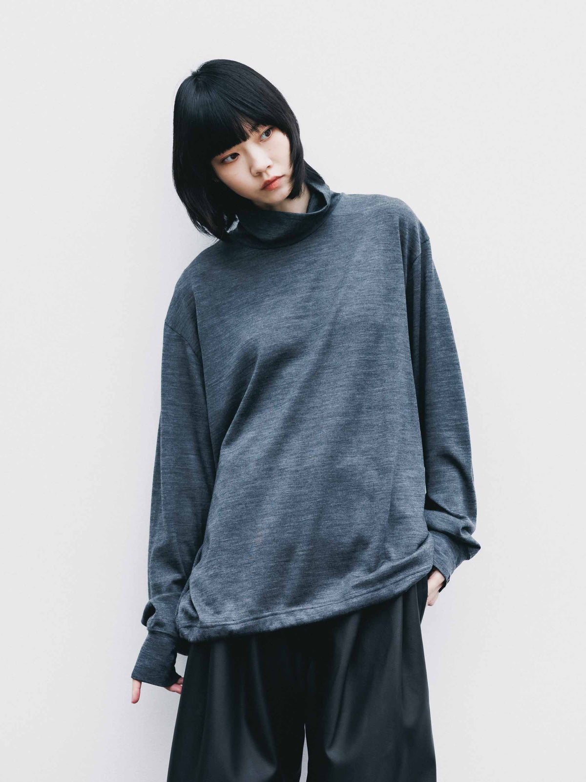 【9.16 WED 20:00- IN STOCK】MERINO WOOL L/S TURTLENECK TEE (GRAY)