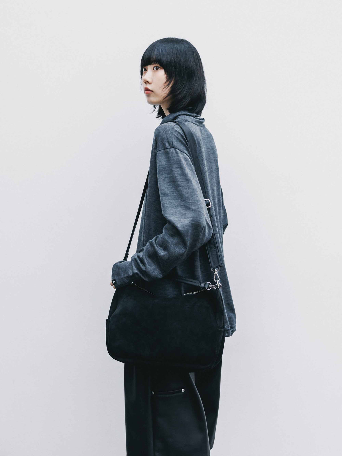 【9.16 WED 20:00- IN STOCK】MERINO WOOL L/S TURTLENECK TEE (GRAY)