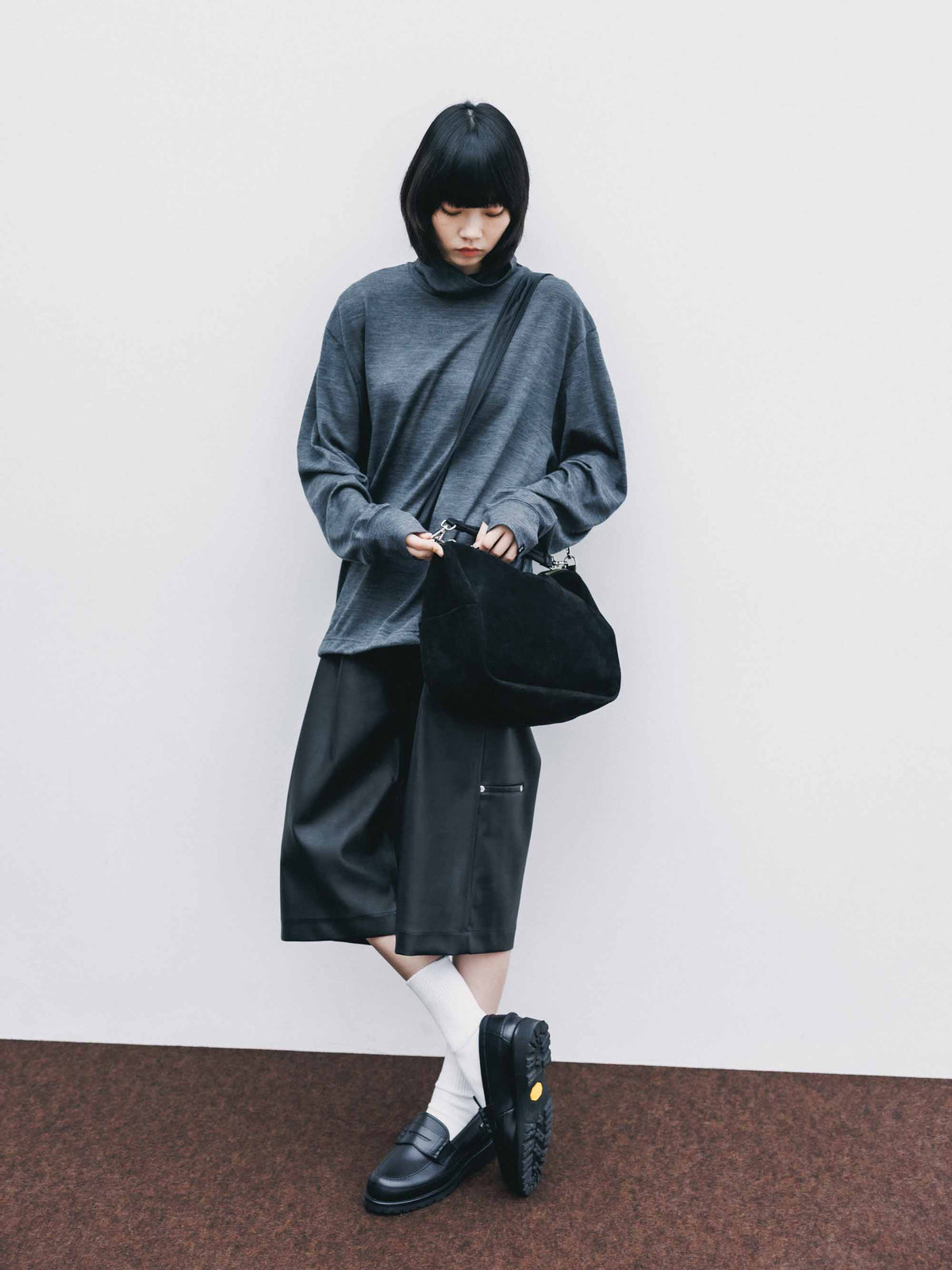 【9.16 WED 20:00- IN STOCK】MERINO WOOL L/S TURTLENECK TEE (GRAY)