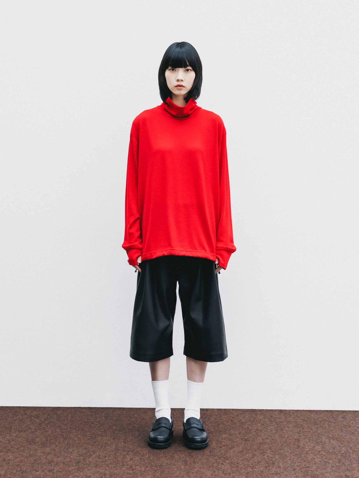 【9.16 WED 20:00- IN STOCK】MERINO WOOL L/S TURTLENECK TEE (RED)