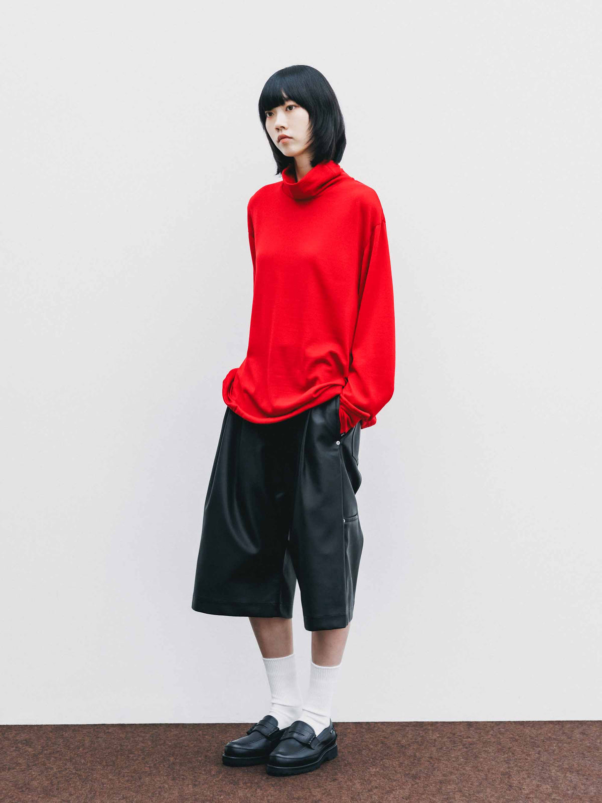 【9.16 WED 20:00- IN STOCK】MERINO WOOL L/S TURTLENECK TEE (RED)