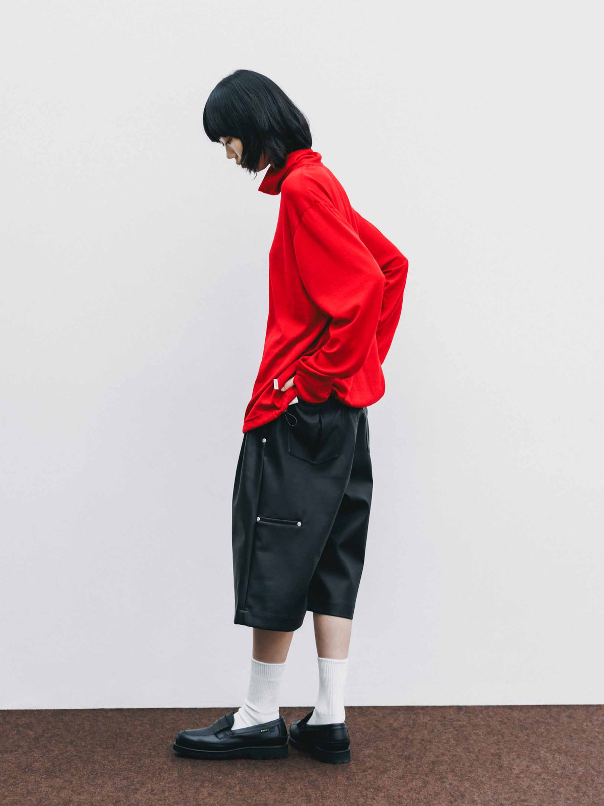 【9.16 WED 20:00- IN STOCK】MERINO WOOL L/S TURTLENECK TEE (RED)