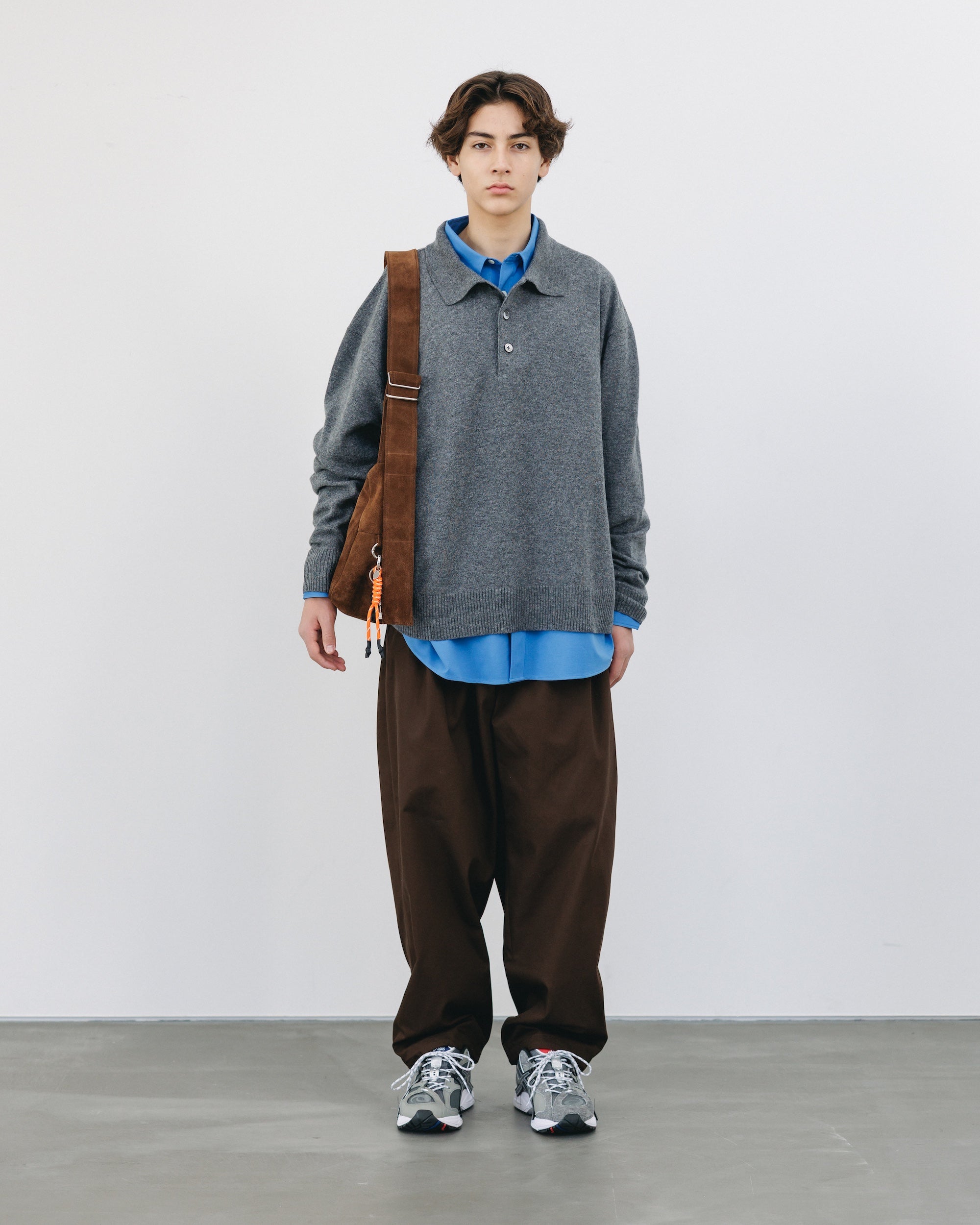 【2.4 WED 20:00- IN STOCK】T/C GABARDINE CITY UNIFORM WIDE TAPERED PANTS(BROWN)