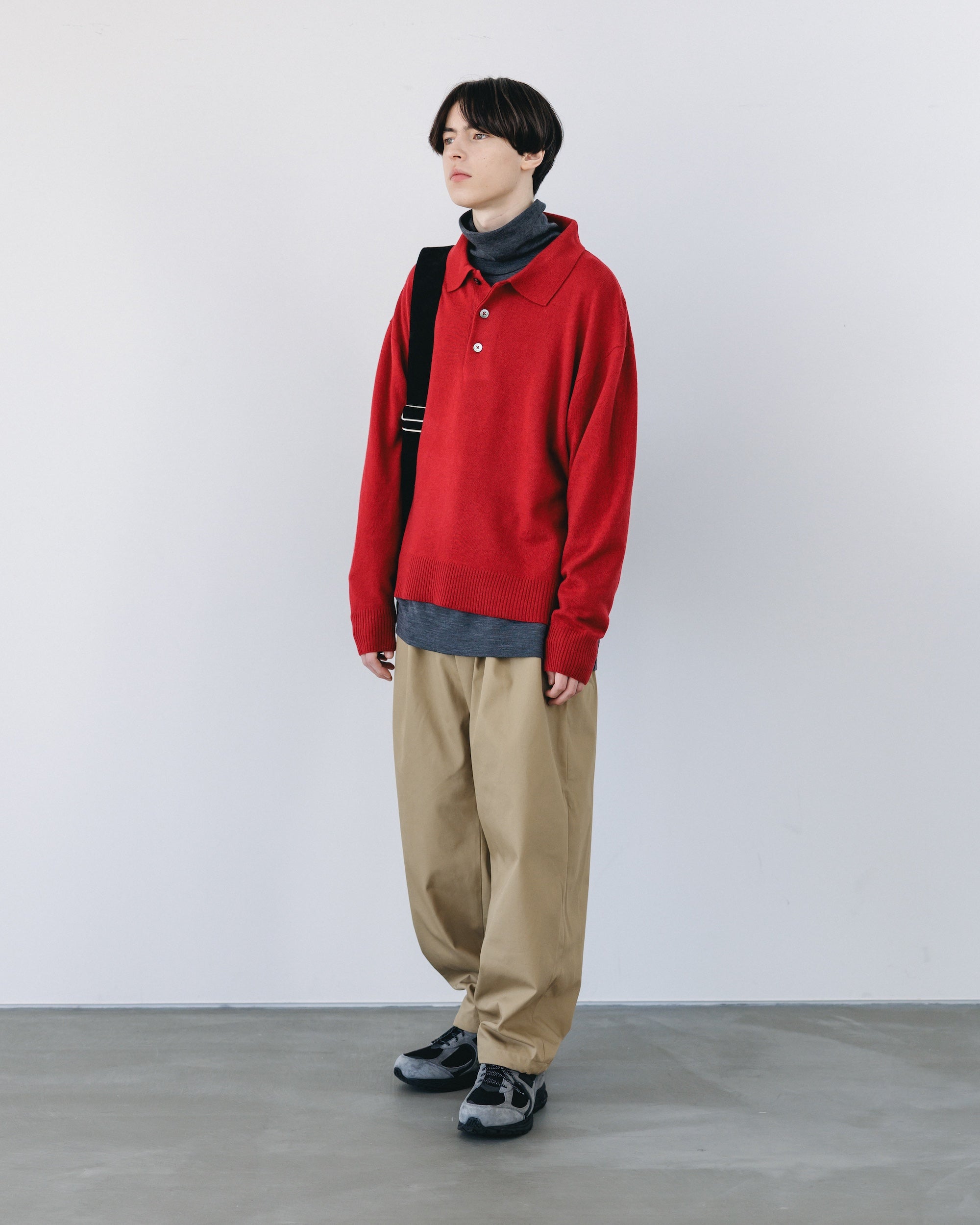 【2.4 WED 20:00- IN STOCK】T/C GABARDINE CITY UNIFORM WIDE TAPERED PANTS(BEIGE)