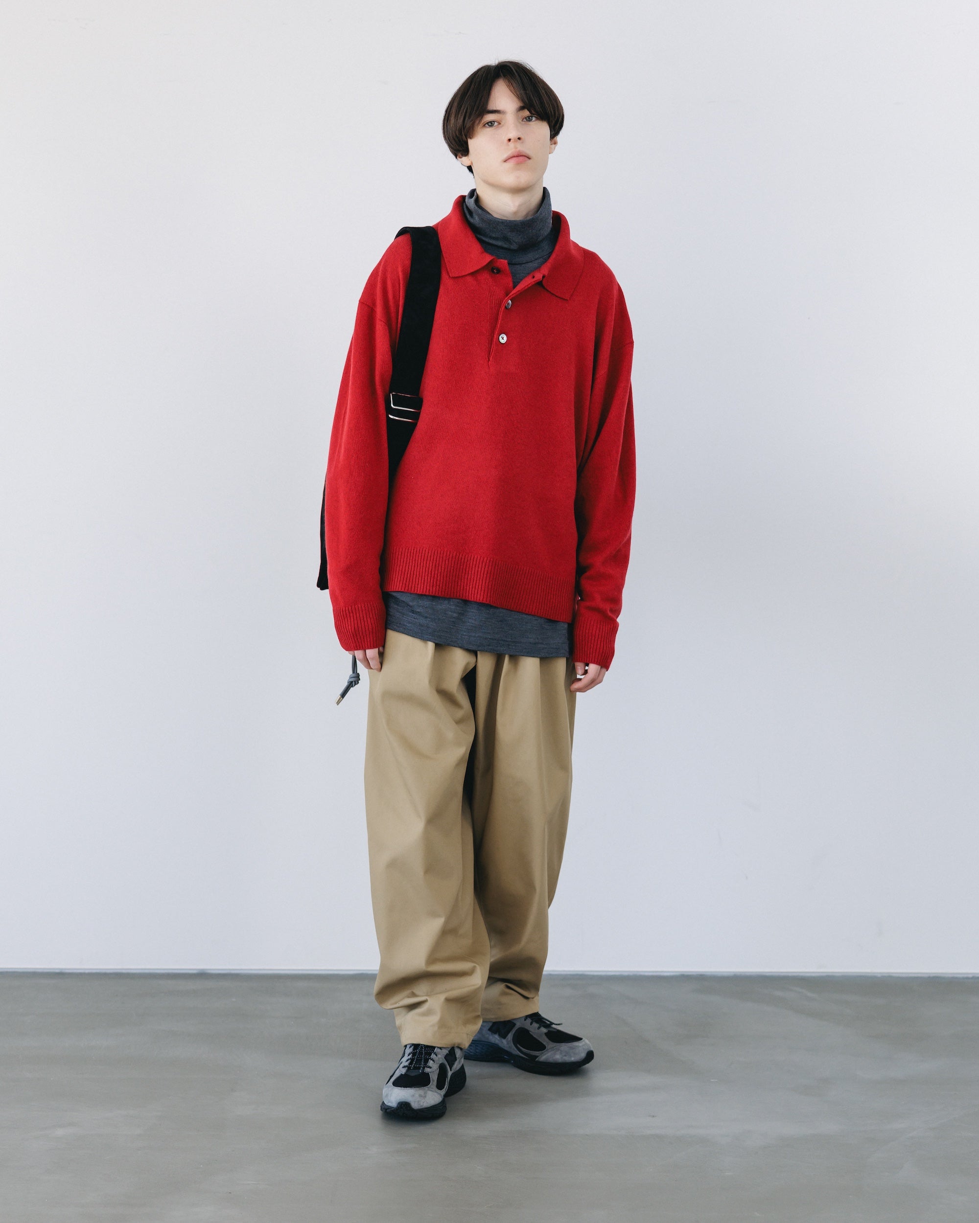 【2.4 WED 20:00- IN STOCK】T/C GABARDINE CITY UNIFORM WIDE TAPERED PANTS(BEIGE)