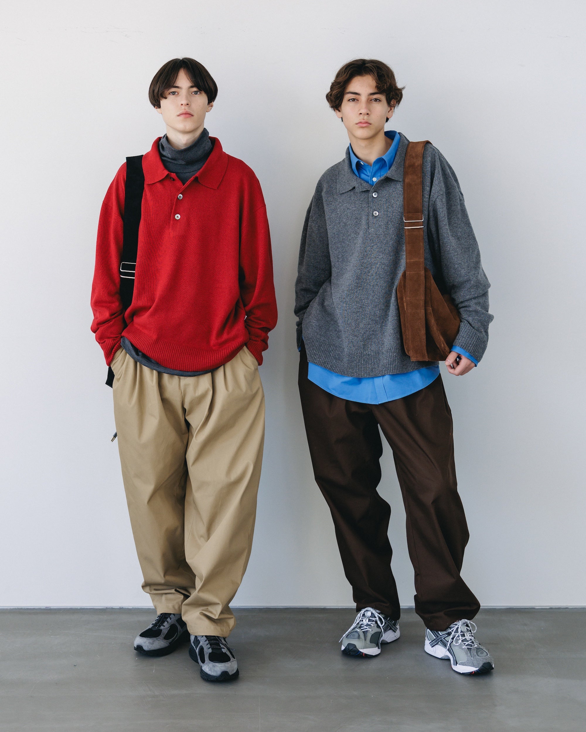 【2.4 WED 20:00- IN STOCK】T/C GABARDINE CITY UNIFORM WIDE TAPERED PANTS(BROWN)