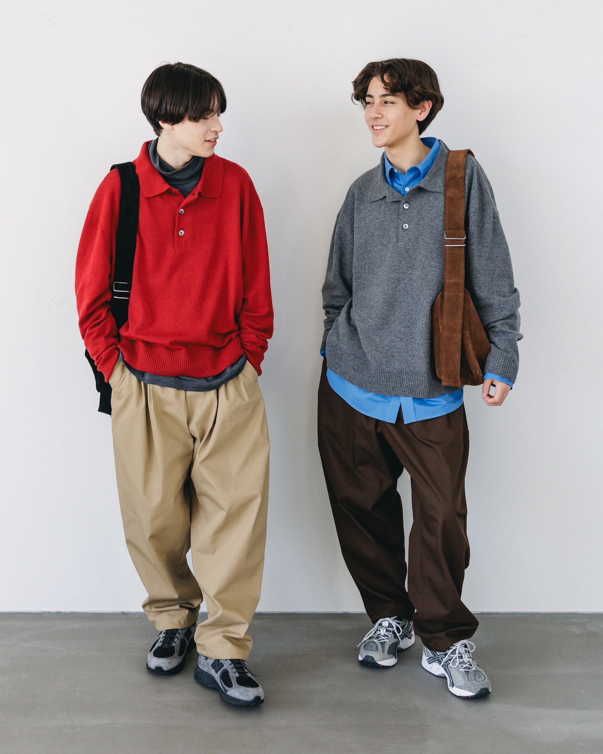 【2.4 WED 20:00- IN STOCK】T/C GABARDINE CITY UNIFORM WIDE TAPERED PANTS(BROWN)