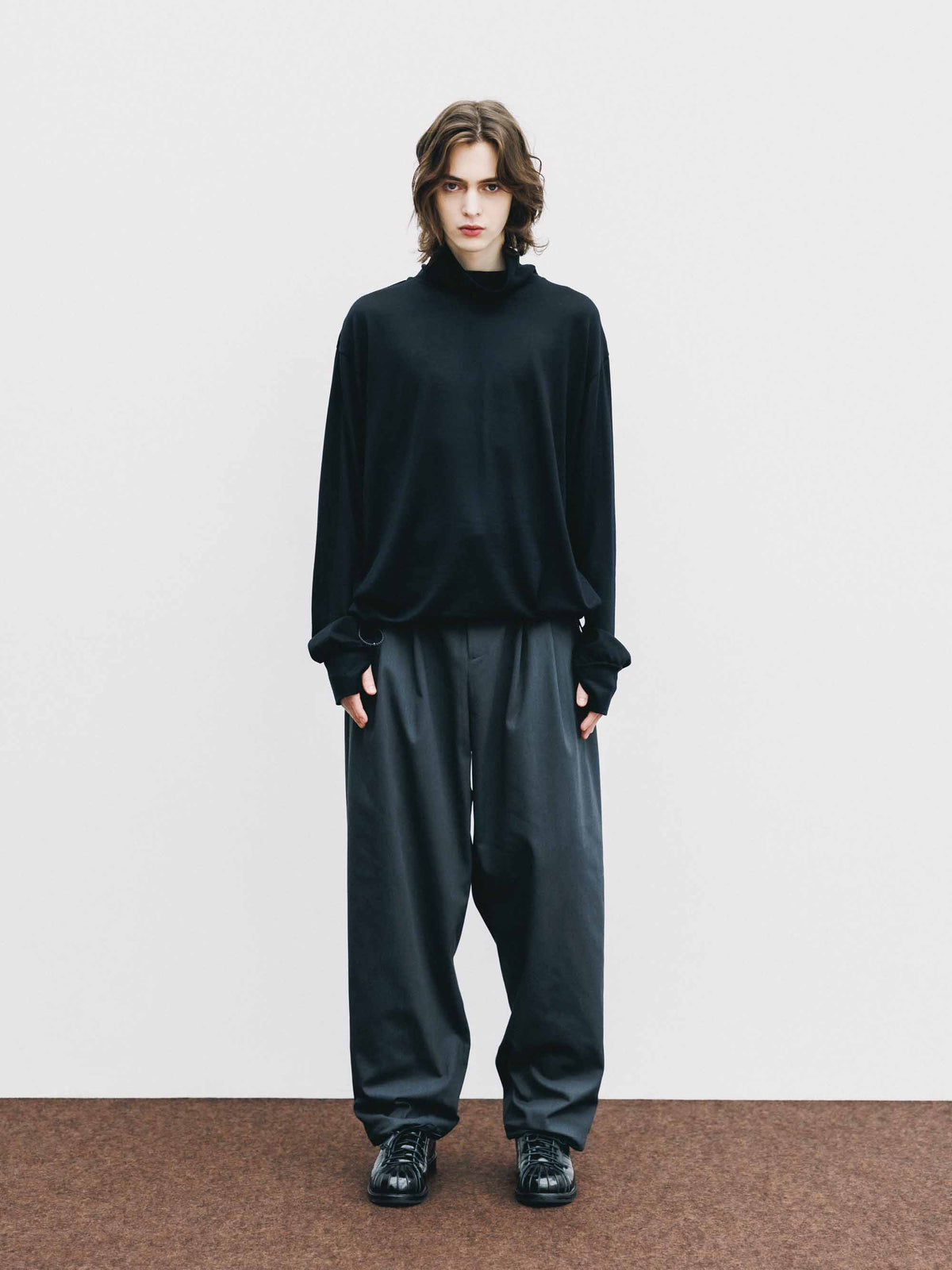 【9.16 WED 20:00- IN STOCK】MERINO WOOL L/S TURTLENECK TEE (BLACK)