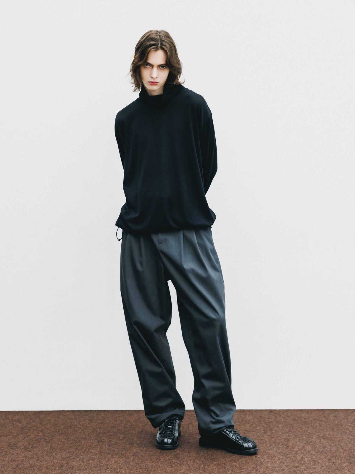 【9.16 WED 20:00- IN STOCK】MERINO WOOL L/S TURTLENECK TEE (BLACK)