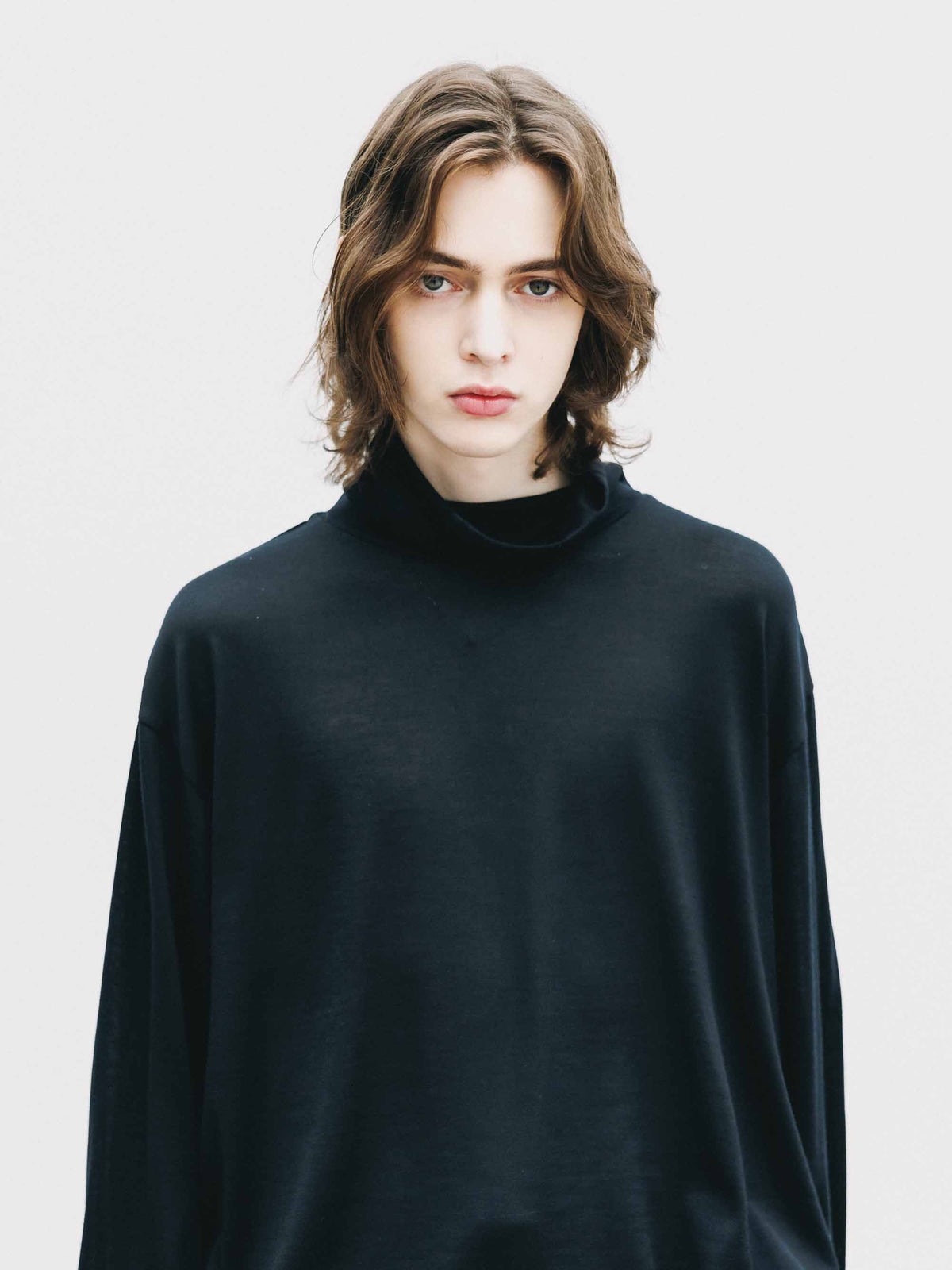 【9.16 WED 20:00- IN STOCK】MERINO WOOL L/S TURTLENECK TEE (BLACK)