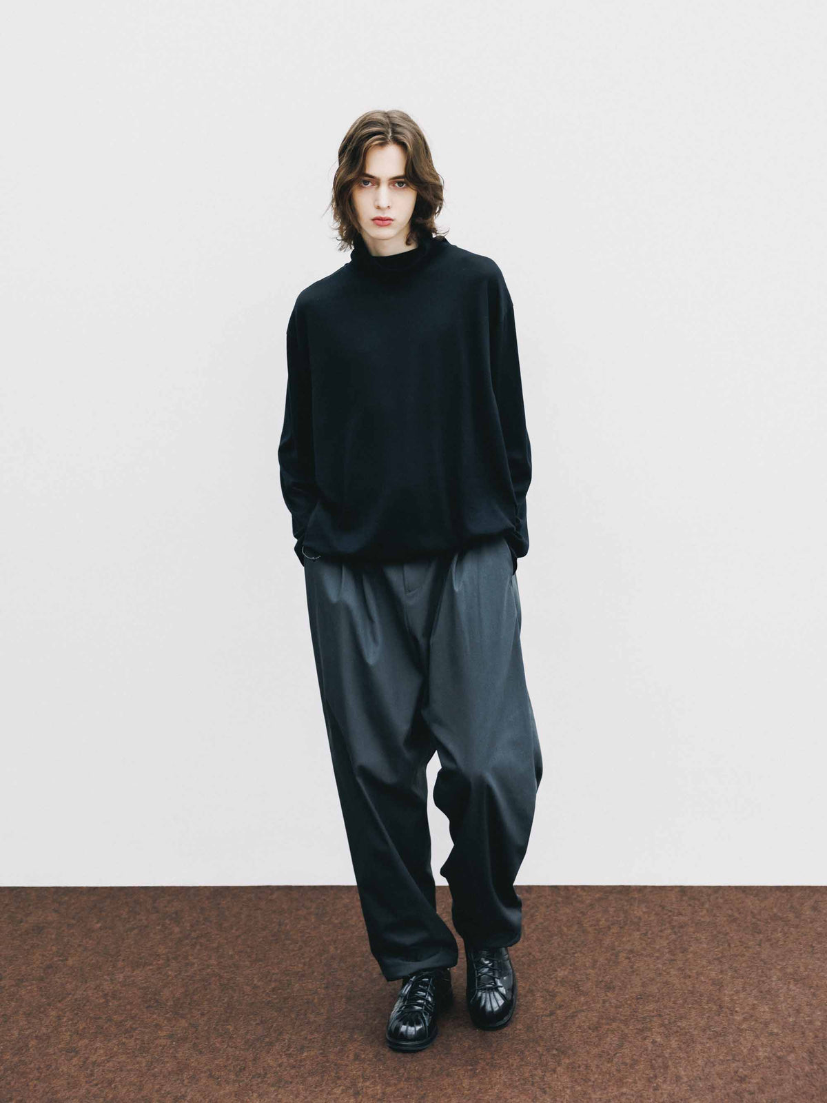 【9.16 WED 20:00- IN STOCK】MERINO WOOL L/S TURTLENECK TEE (BLACK)