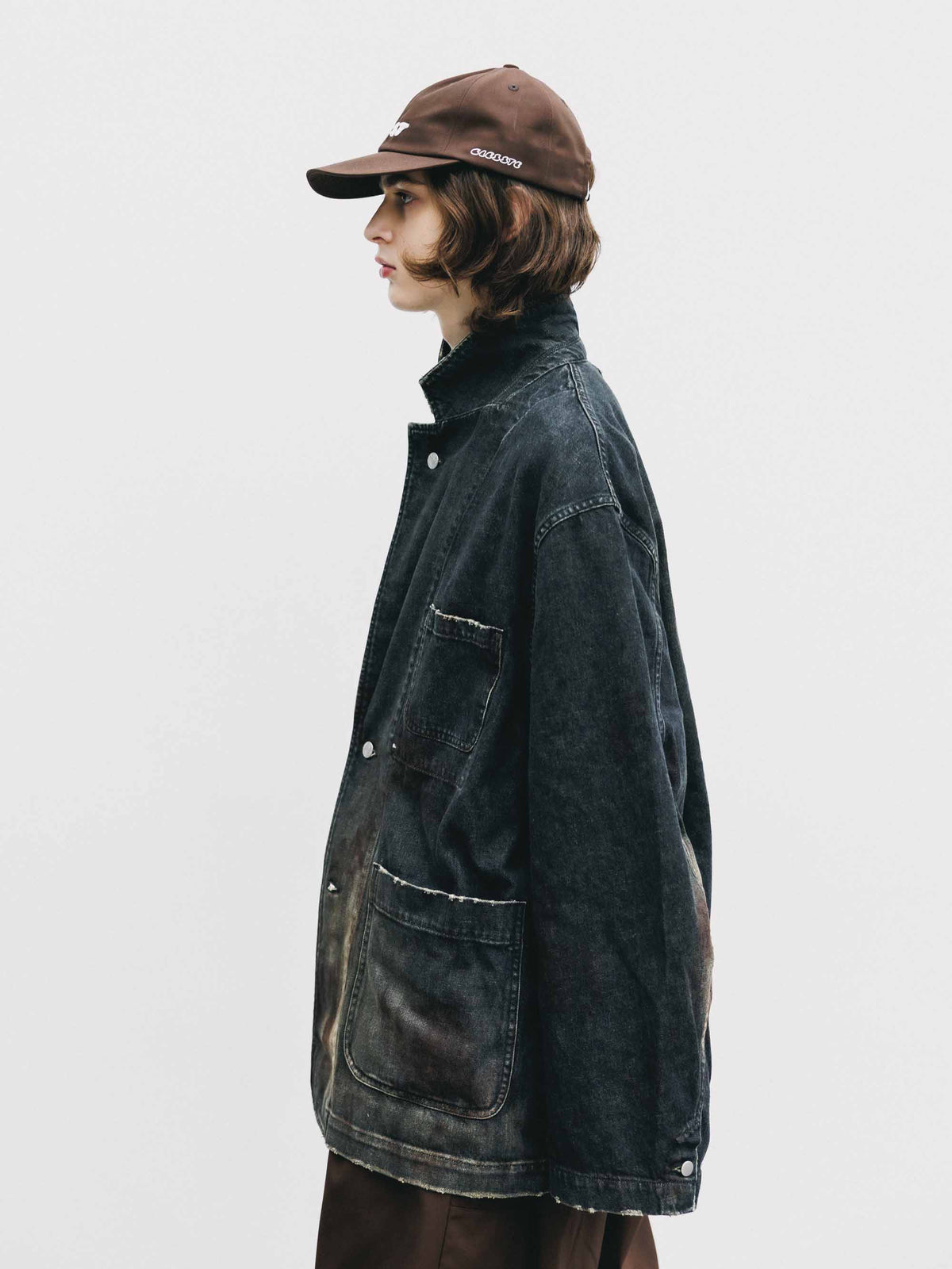 【9.19 SAT 20:00- IN STOCK】VINTAGE DYED SELVEDGE DENIM CITY WORKER TAILORED JACKET (VINTAGE BLACK)