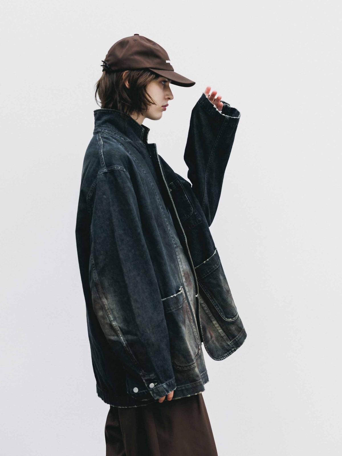 【9.19 SAT 20:00- IN STOCK】VINTAGE DYED SELVEDGE DENIM CITY WORKER TAILORED JACKET (VINTAGE BLACK)