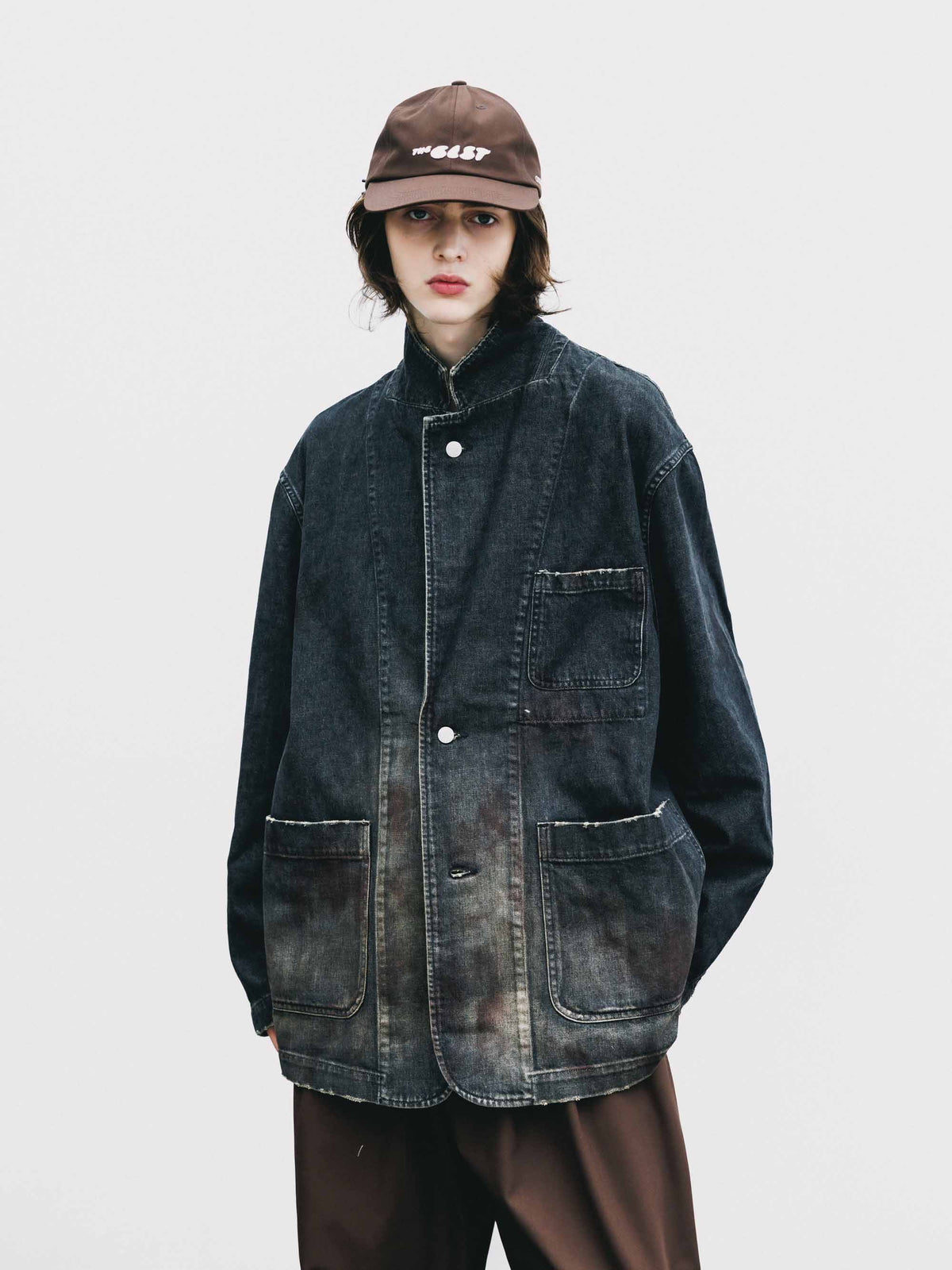 【9.19 SAT 20:00- IN STOCK】VINTAGE DYED SELVEDGE DENIM CITY WORKER TAILORED JACKET (VINTAGE BLACK)
