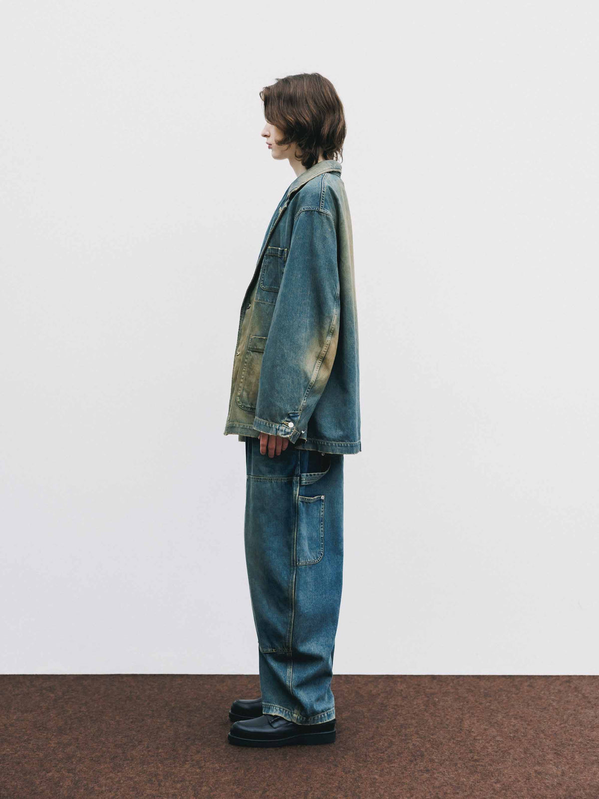 【9.19 SAT 20:00- IN STOCK】VINTAGE DYED SELVEDGE DENIM CITY WORKER TAILORED JACKET (VINTAGE BEIGE)