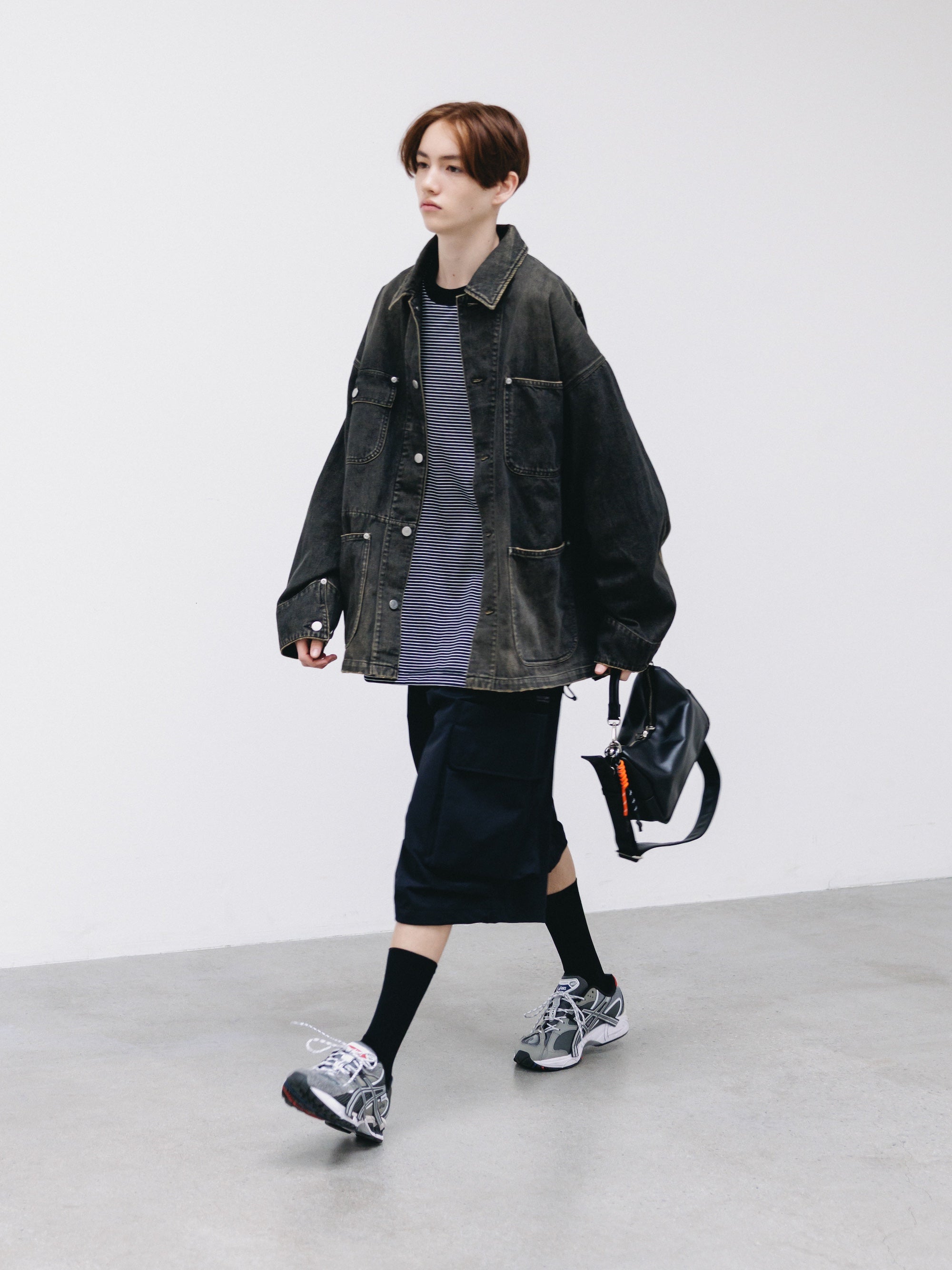 VINTAGE DYED SELVEDGE DENIM CITY UTILITY COAT (VINTAGE BLACK)