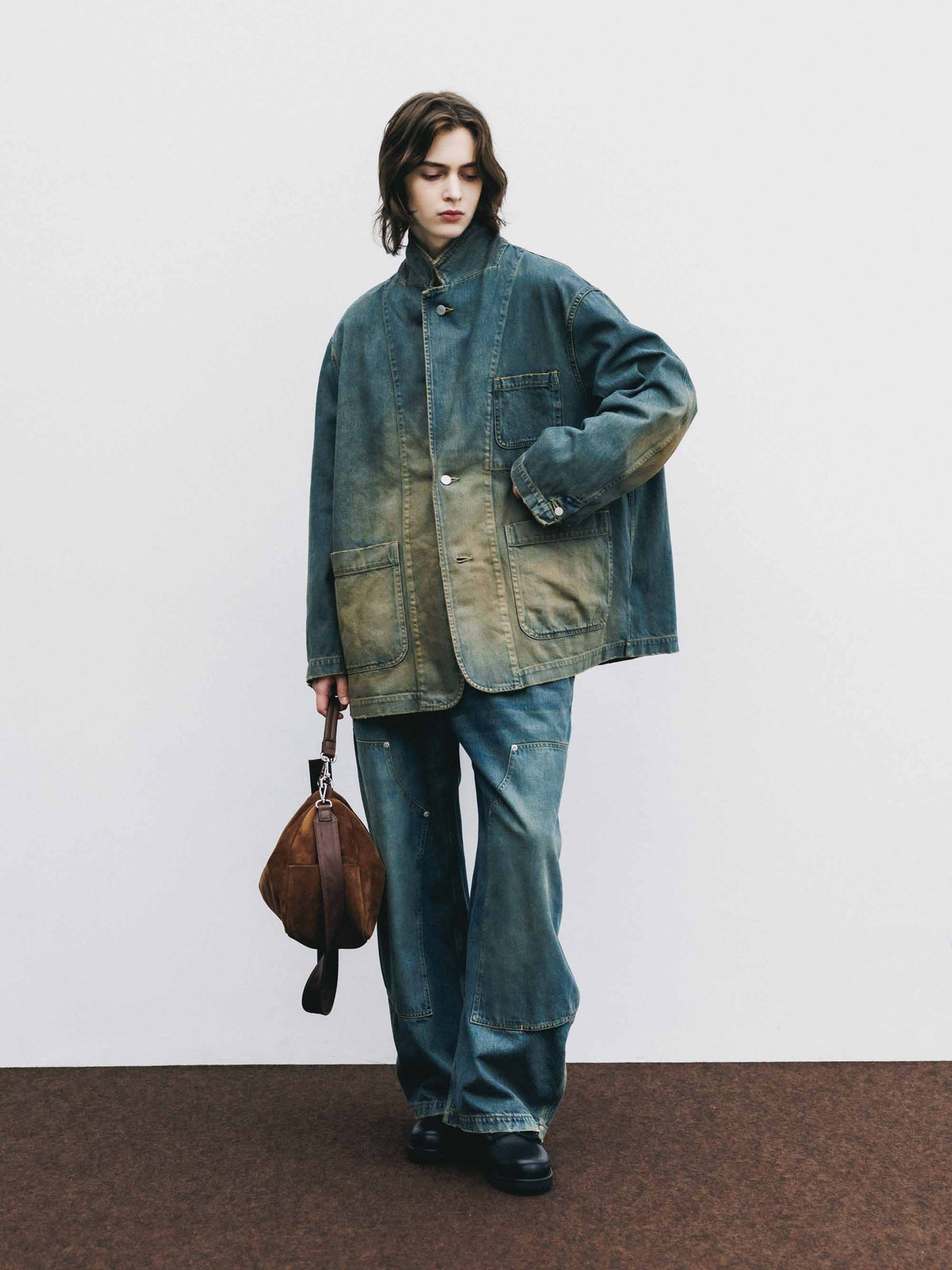 【9.19 SAT 20:00- IN STOCK】VINTAGE DYED SELVEDGE DENIM CITY WORKER TAILORED JACKET (VINTAGE BEIGE)