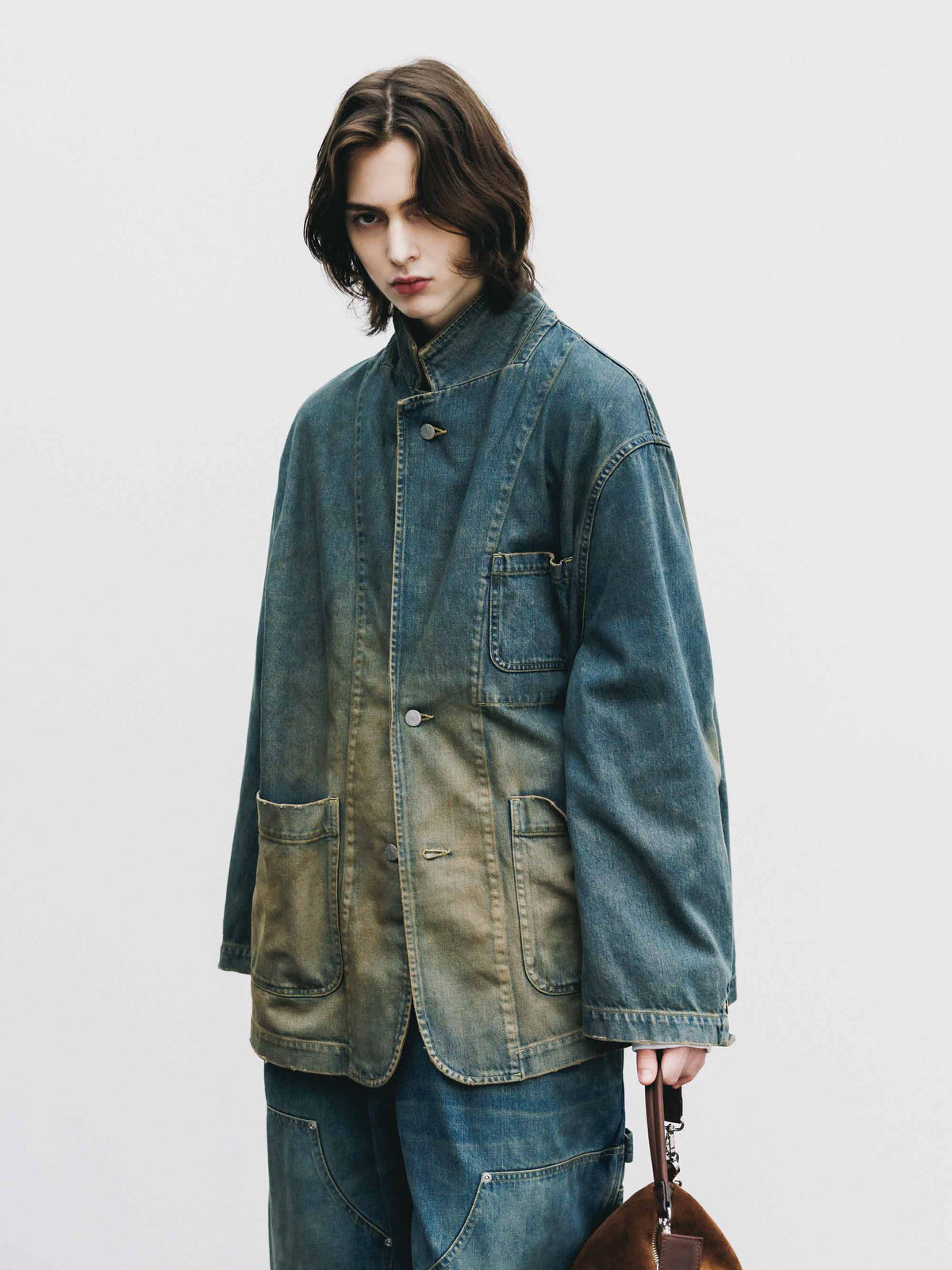 【9.19 SAT 20:00- IN STOCK】VINTAGE DYED SELVEDGE DENIM CITY WORKER TAILORED JACKET (VINTAGE BEIGE)