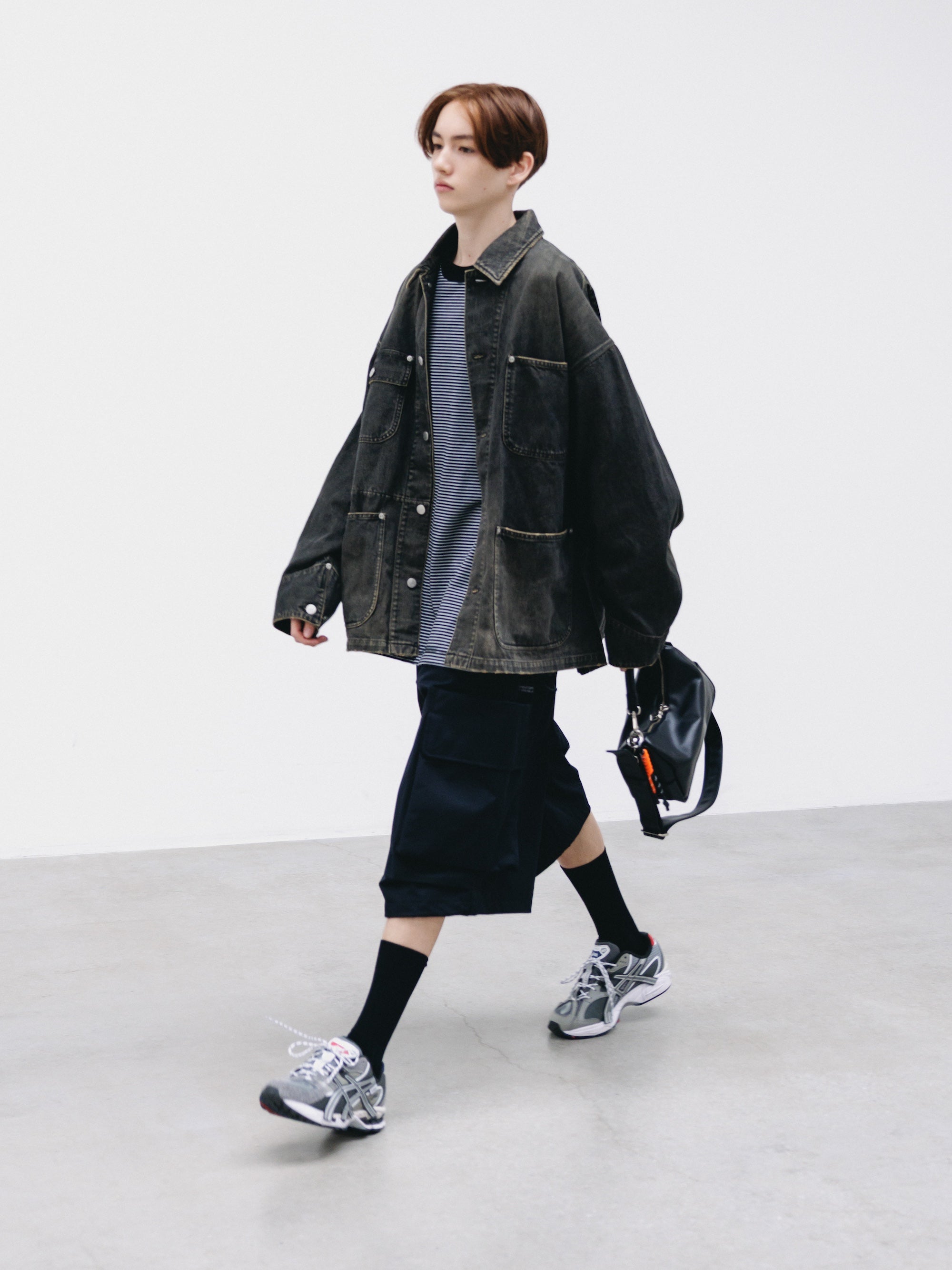 【2.14 SAT 20:00- IN STOCK】VINTAGE DYED SELVEDGE DENIM CITY UTILITY COAT (VINTAGE BLACK)