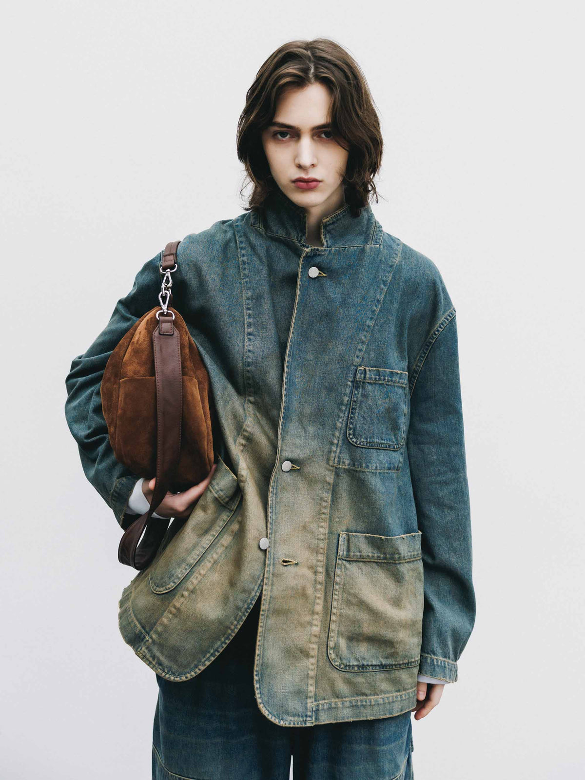 【9.19 SAT 20:00- IN STOCK】VINTAGE DYED SELVEDGE DENIM CITY WORKER TAILORED JACKET (VINTAGE BEIGE)