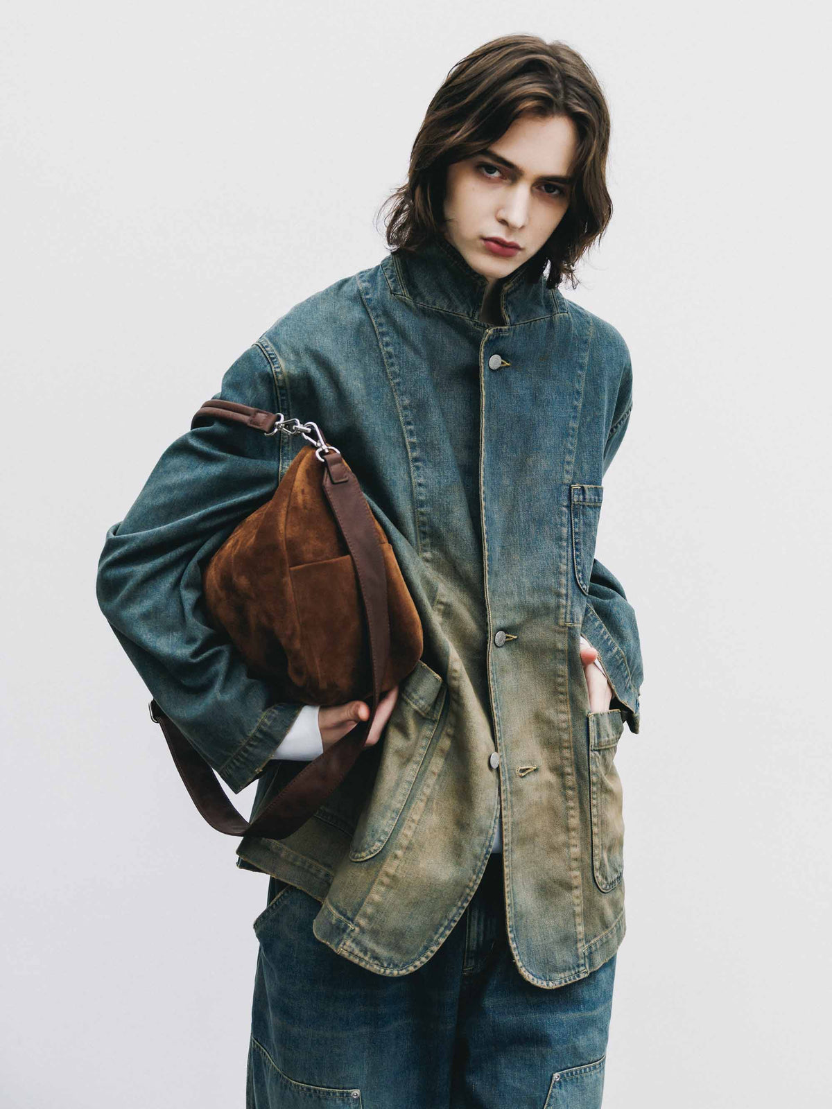 【9.19 SAT 20:00- IN STOCK】VINTAGE DYED SELVEDGE DENIM CITY WORKER TAILORED JACKET (VINTAGE BEIGE)