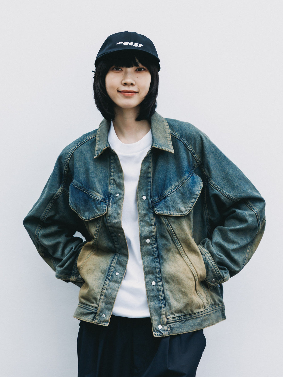 【10.10 SAT 20:00- IN STOCK】 VINTAGE DYED SELVEDGE DENIM FUTURE TRUCKER JACKET (VINTAGE BEIGE)