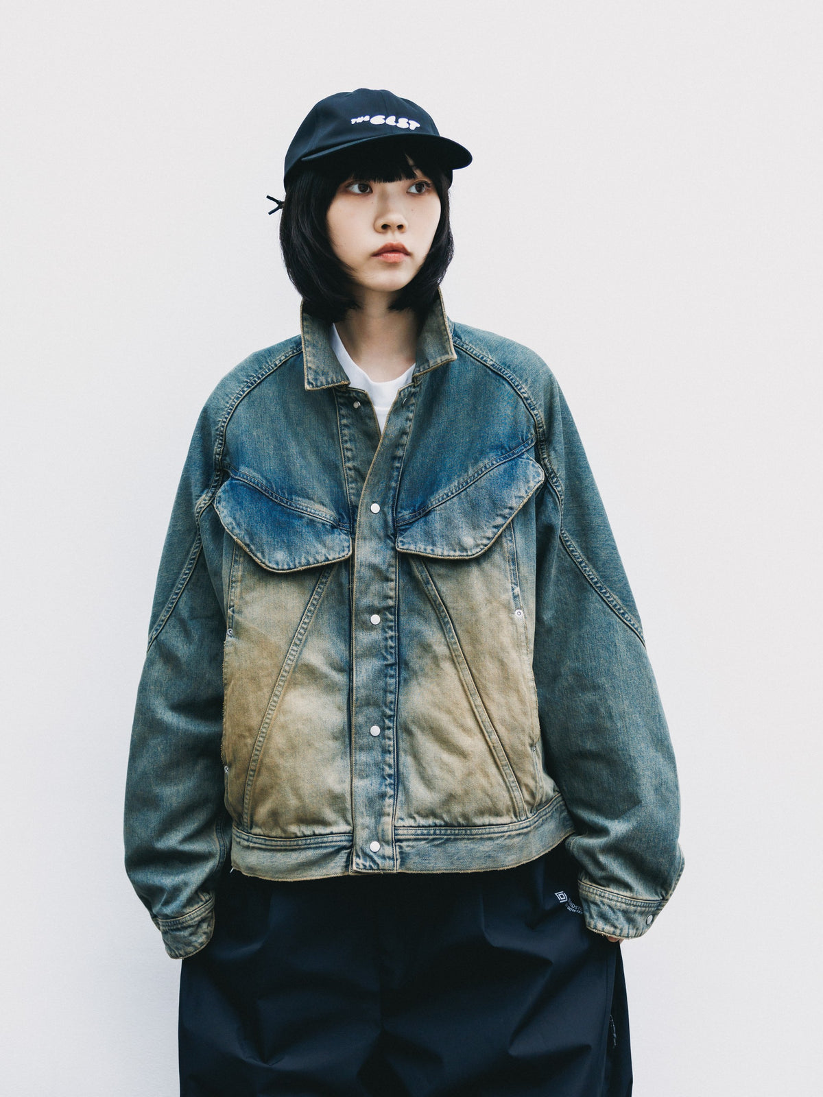 【10.10 SAT 20:00- IN STOCK】 VINTAGE DYED SELVEDGE DENIM FUTURE TRUCKER JACKET (VINTAGE BEIGE)