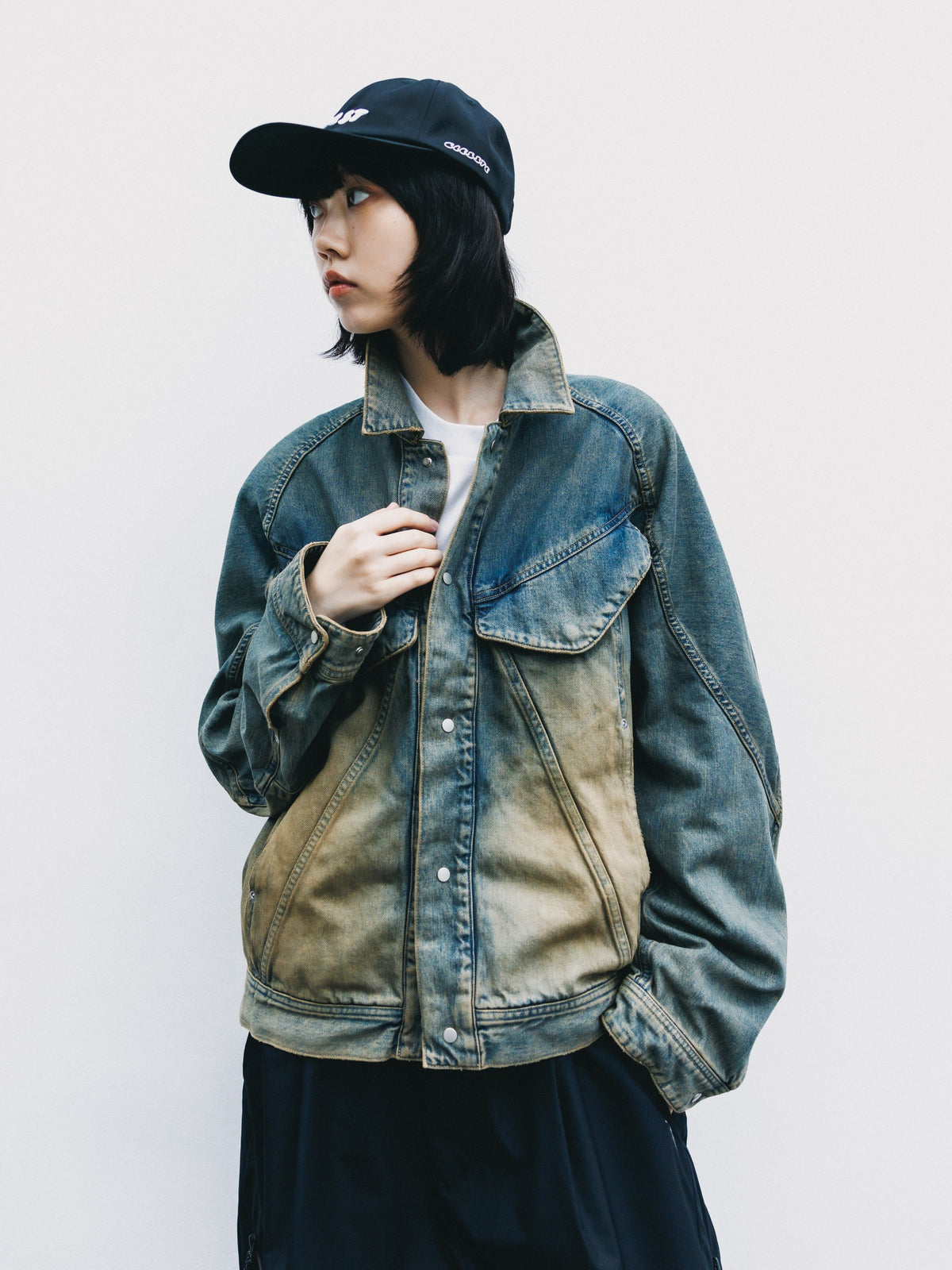 【10.10 SAT 20:00- IN STOCK】 VINTAGE DYED SELVEDGE DENIM FUTURE TRUCKER JACKET (VINTAGE BEIGE)
