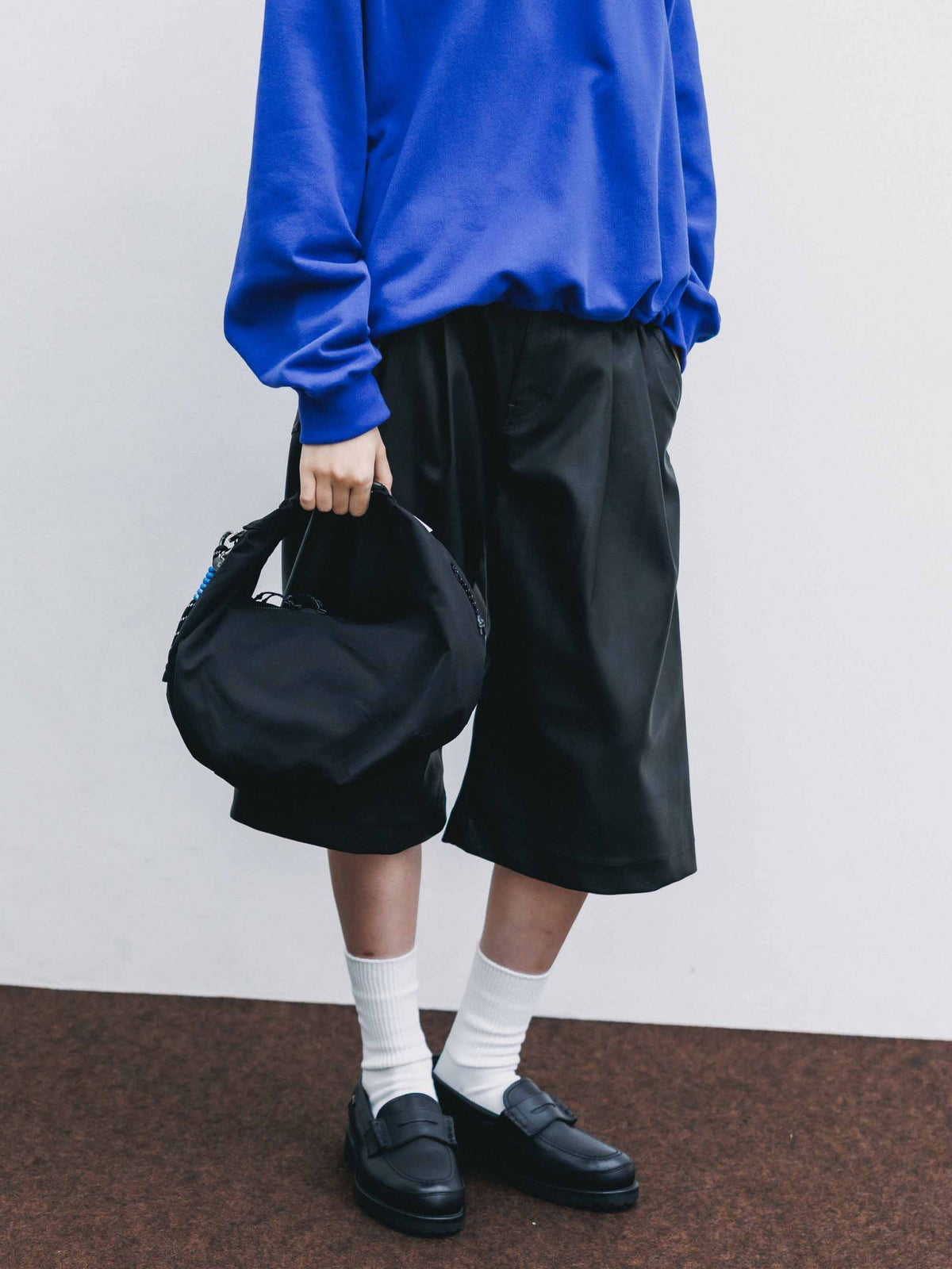 【9.16 WED 20:00- IN STOCK】SYNTHETIC SKIN-TEX CITY BAGGY HALF PANTS (BLACK)