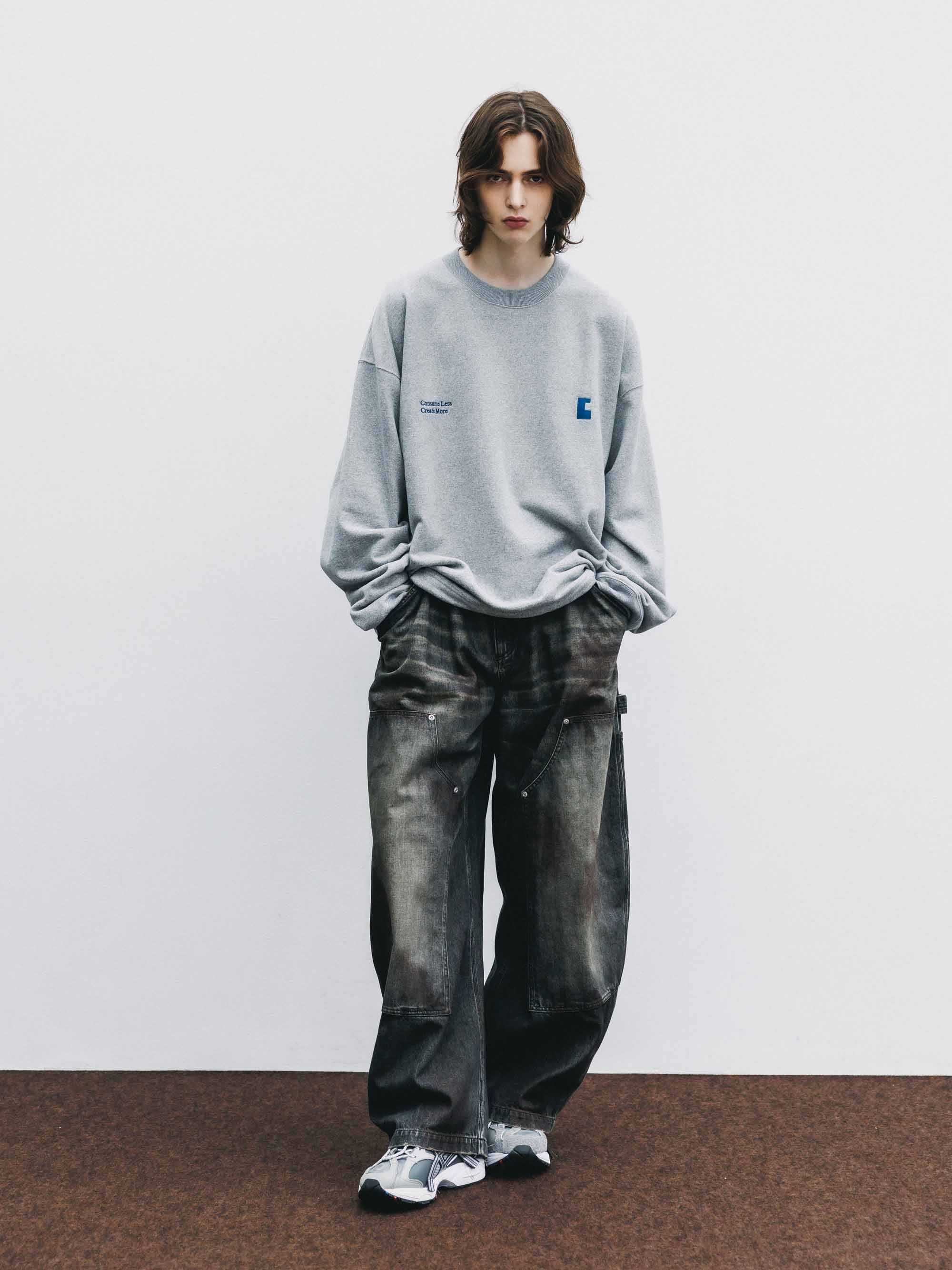 10.10 SAT 20:00- IN STOCK】 VINTAGE DYED SELVEDGE DENIM DOUBLE KNEE CU