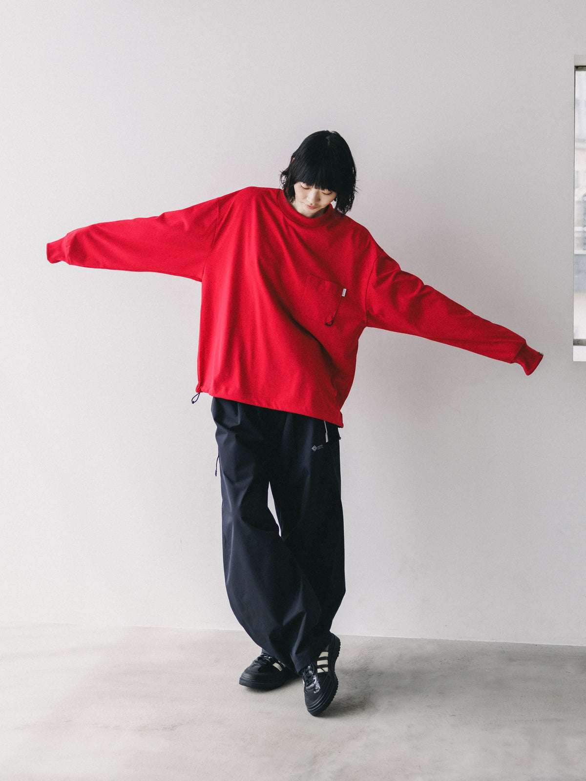 【10.17 SAT 20:00- IN STOCK】 TECH POCKET L/S T-SHIRT (RED)
