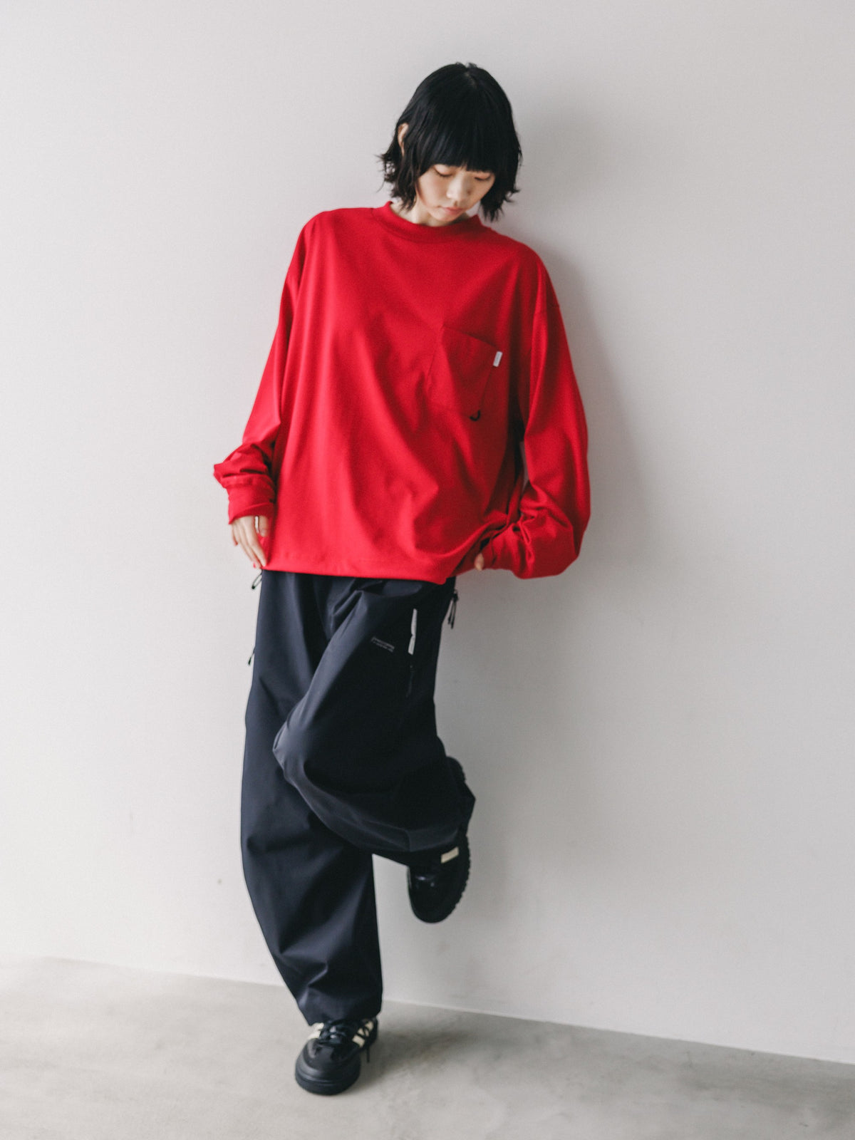 【10.17 SAT 20:00- IN STOCK】 TECH POCKET L/S T-SHIRT (RED)