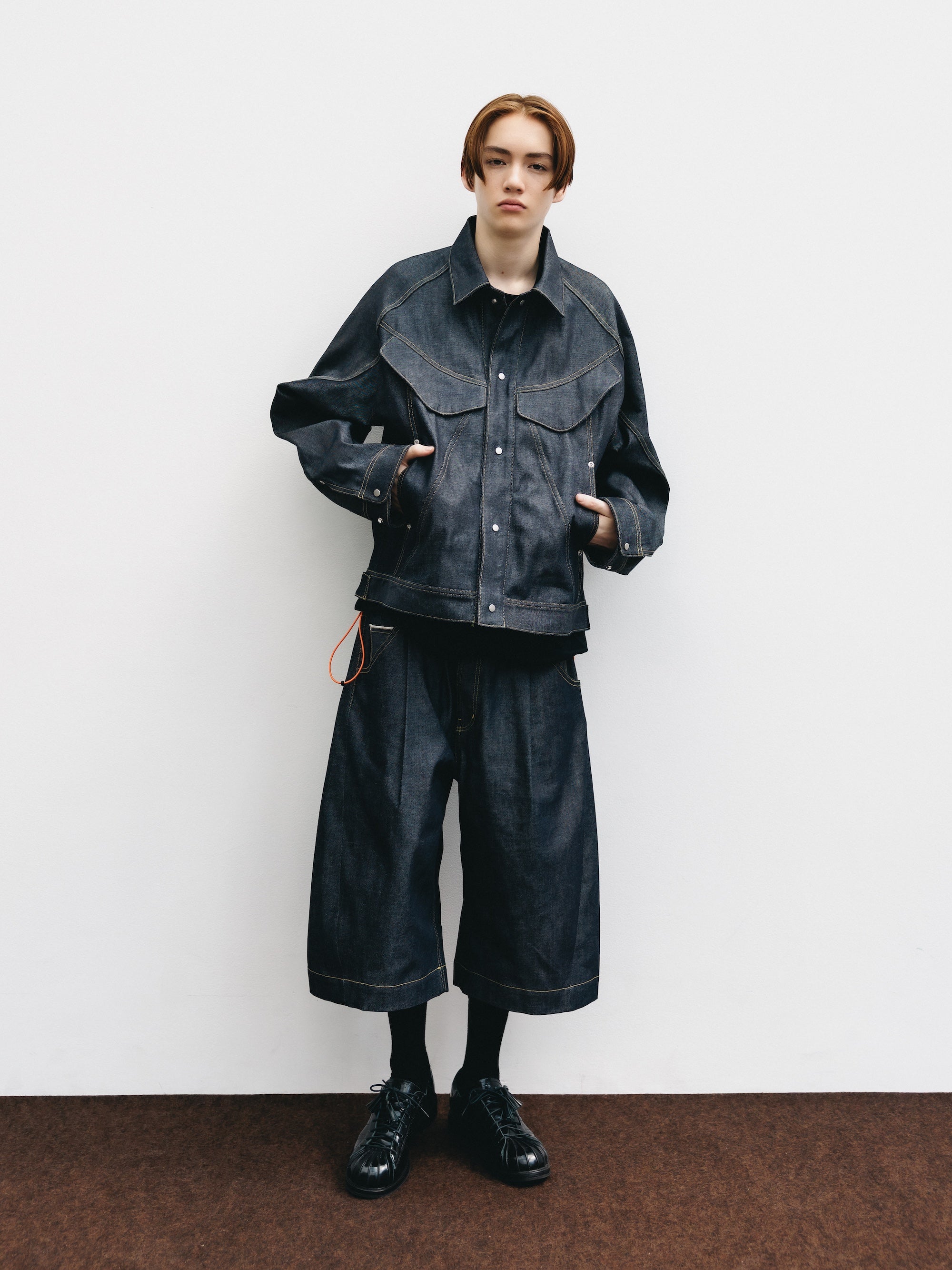 SELVEDGE DENIM CITY BAGGY HALF PANTS (RIGID INDIGO)