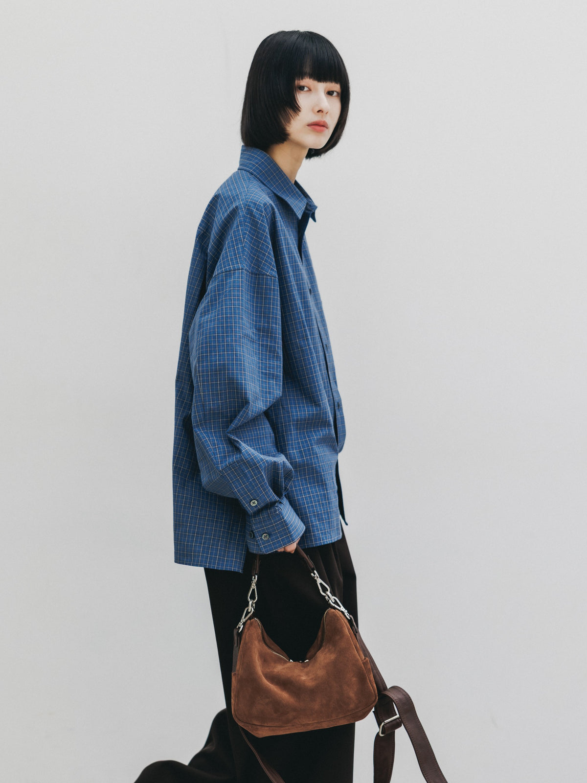 【10.14 WED 20:00- IN STOCK】 MINI CHECK EVERYDAY BOX FIT L/S SHIRT (BLUE MINI CHECK)
