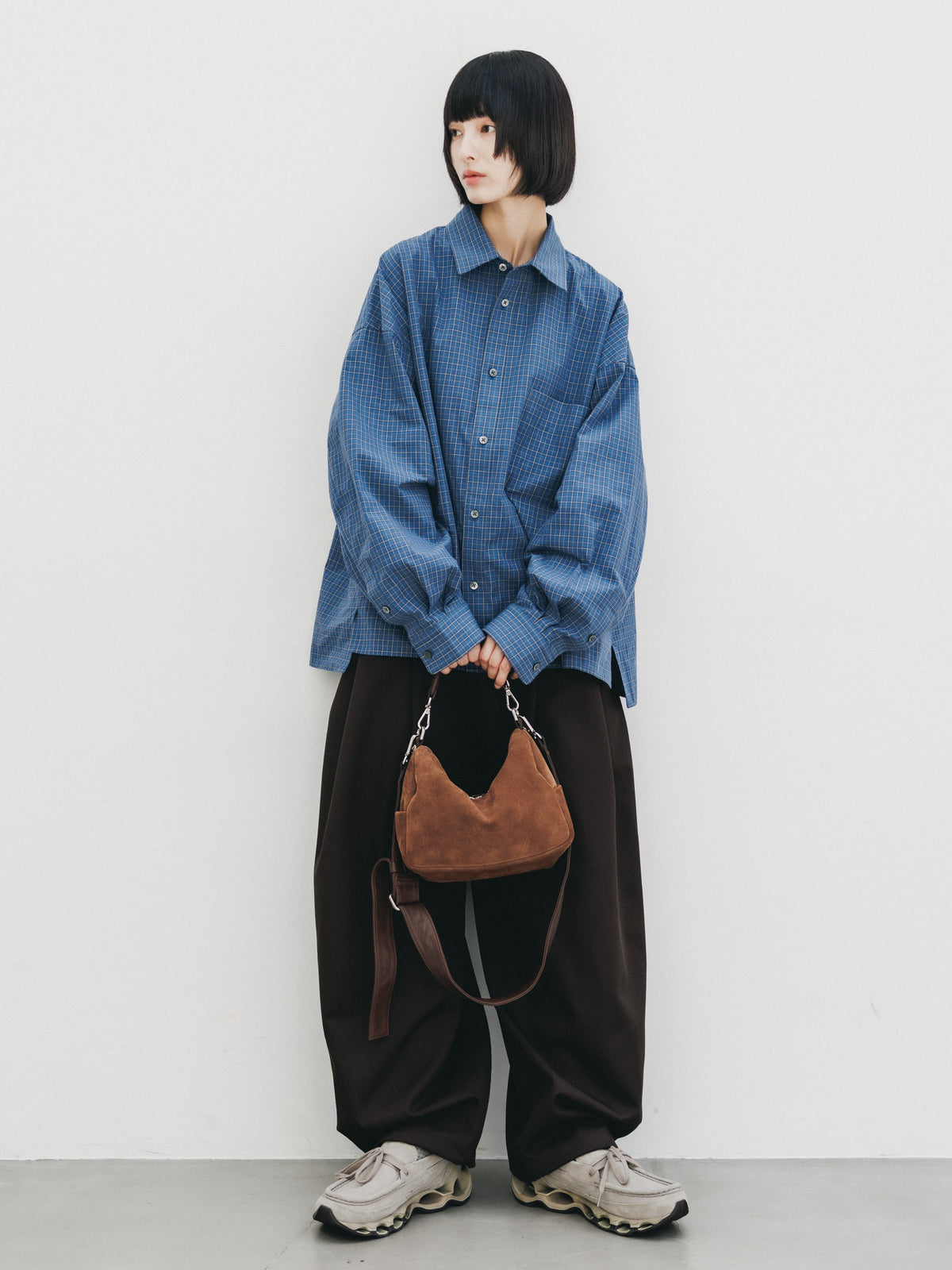 【10.14 WED 20:00- IN STOCK】 MINI CHECK EVERYDAY BOX FIT L/S SHIRT (BLUE MINI CHECK)