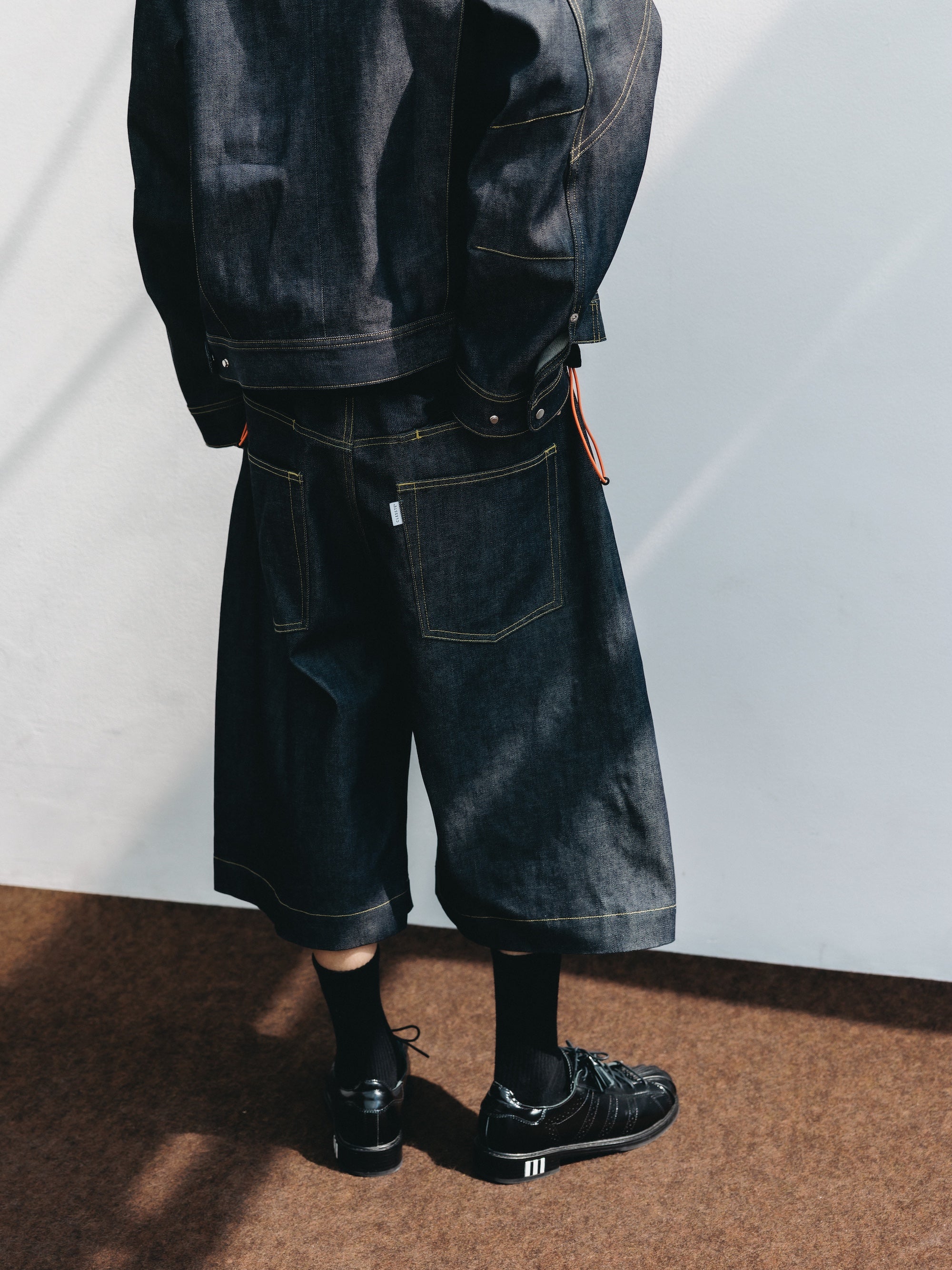 SELVEDGE DENIM CITY BAGGY HALF PANTS (RIGID INDIGO)