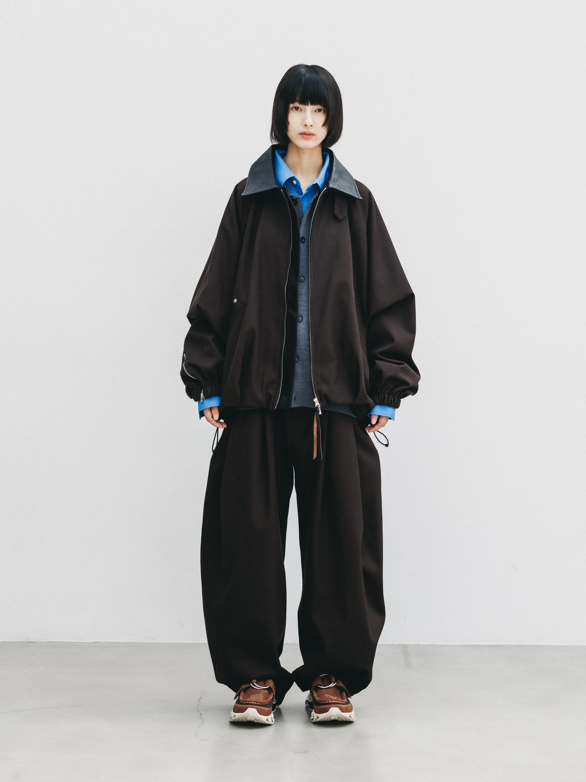 【10.7 WED 20:00- IN STOCK】 WOOL KERSEY CITY UTILITY BALLOON JACKET (BROWN)