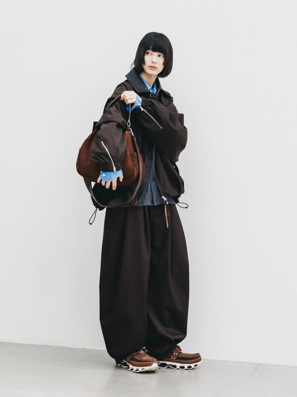 【10.7 WED 20:00- IN STOCK】 WOOL KERSEY CITY UTILITY BALLOON JACKET (BROWN)