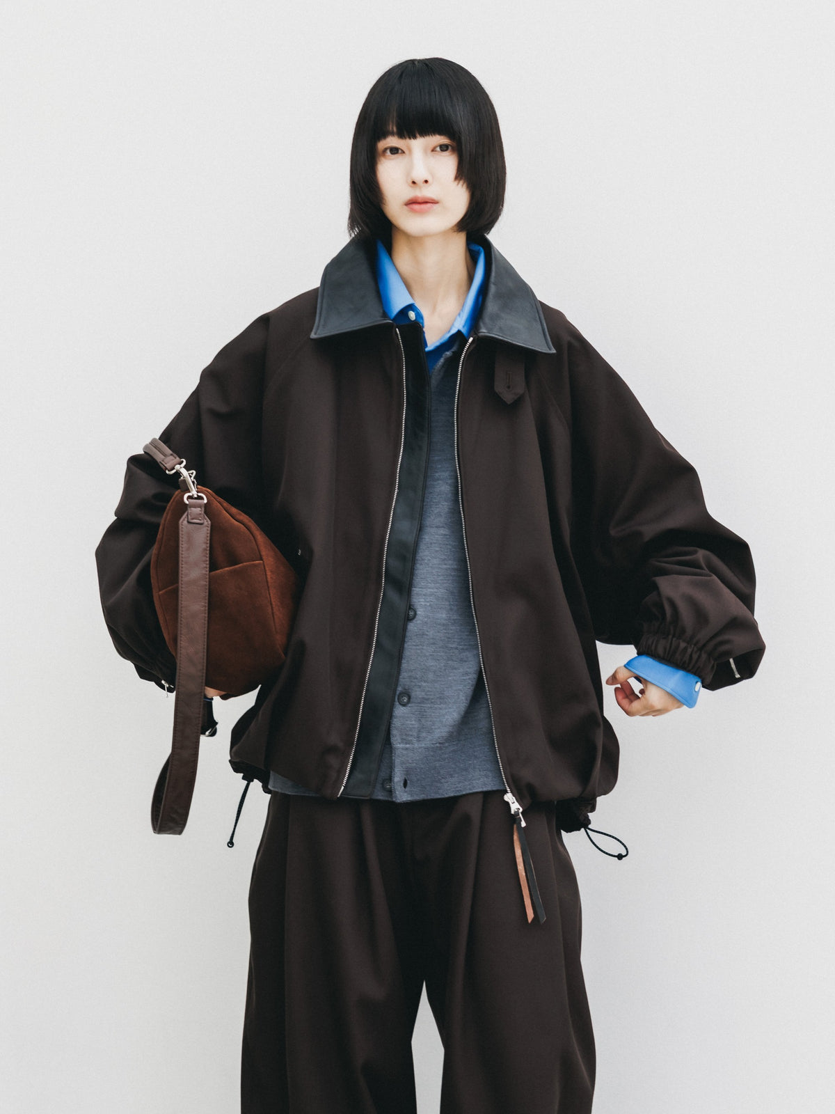 【10.7 WED 20:00- IN STOCK】 WOOL KERSEY CITY UTILITY BALLOON JACKET (BROWN)