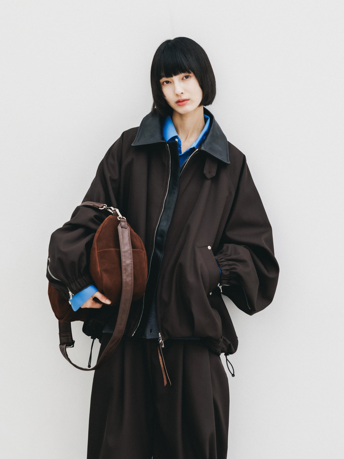 【10.7 WED 20:00- IN STOCK】 WOOL KERSEY CITY UTILITY BALLOON JACKET (BROWN)