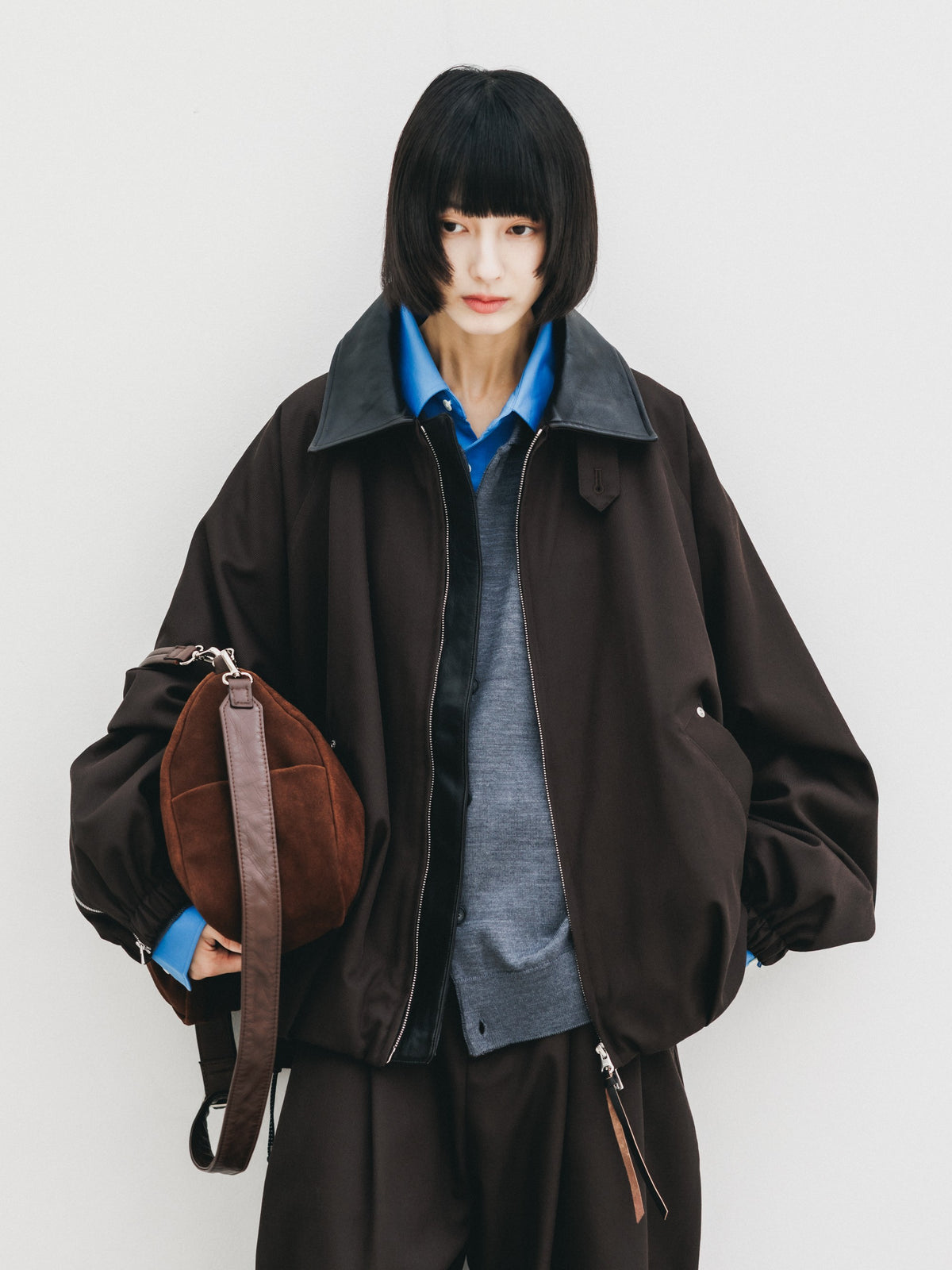 【10.7 WED 20:00- IN STOCK】 WOOL KERSEY CITY UTILITY BALLOON JACKET (BROWN)