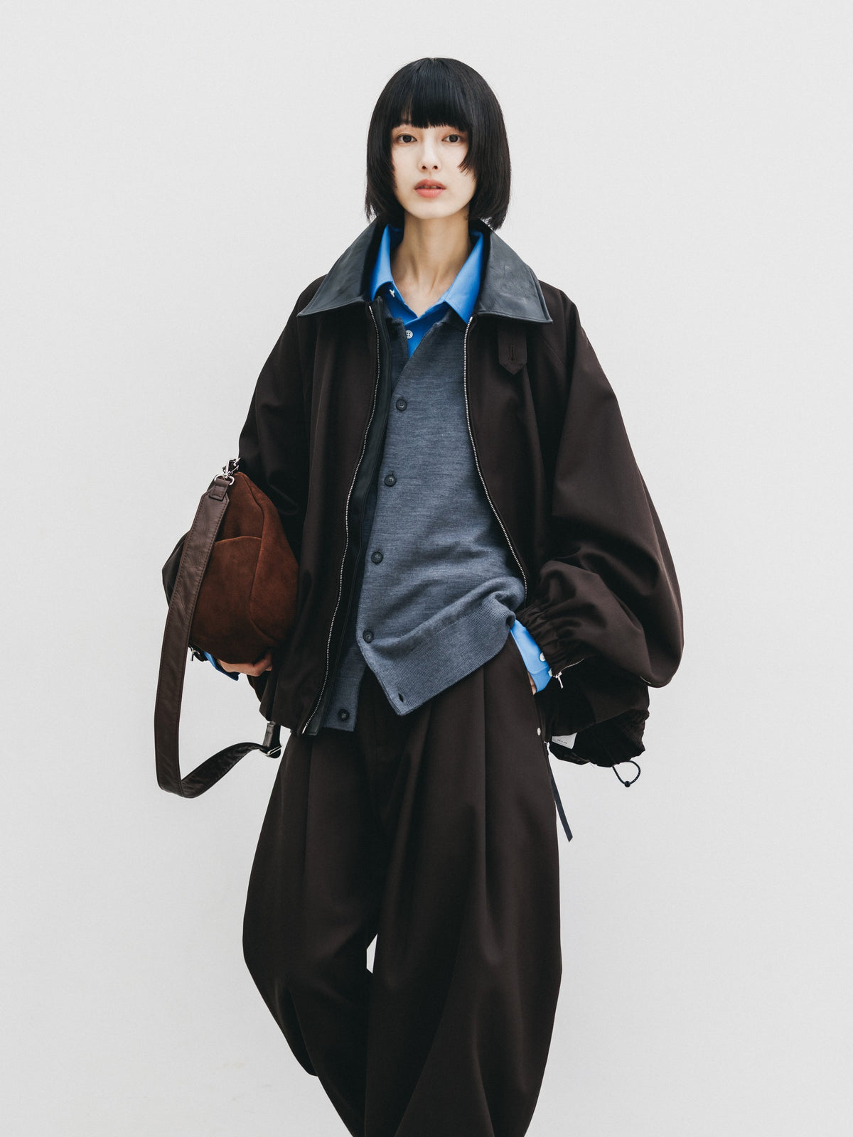 【10.7 WED 20:00- IN STOCK】 WOOL KERSEY CITY UTILITY BALLOON JACKET (BROWN)