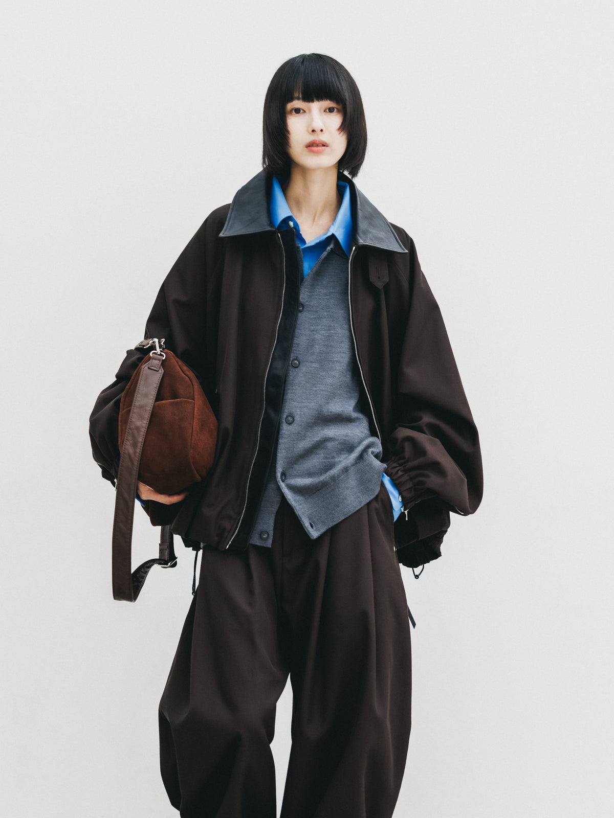【10.7 WED 20:00- IN STOCK】 WOOL KERSEY CITY UTILITY BALLOON JACKET (BROWN)