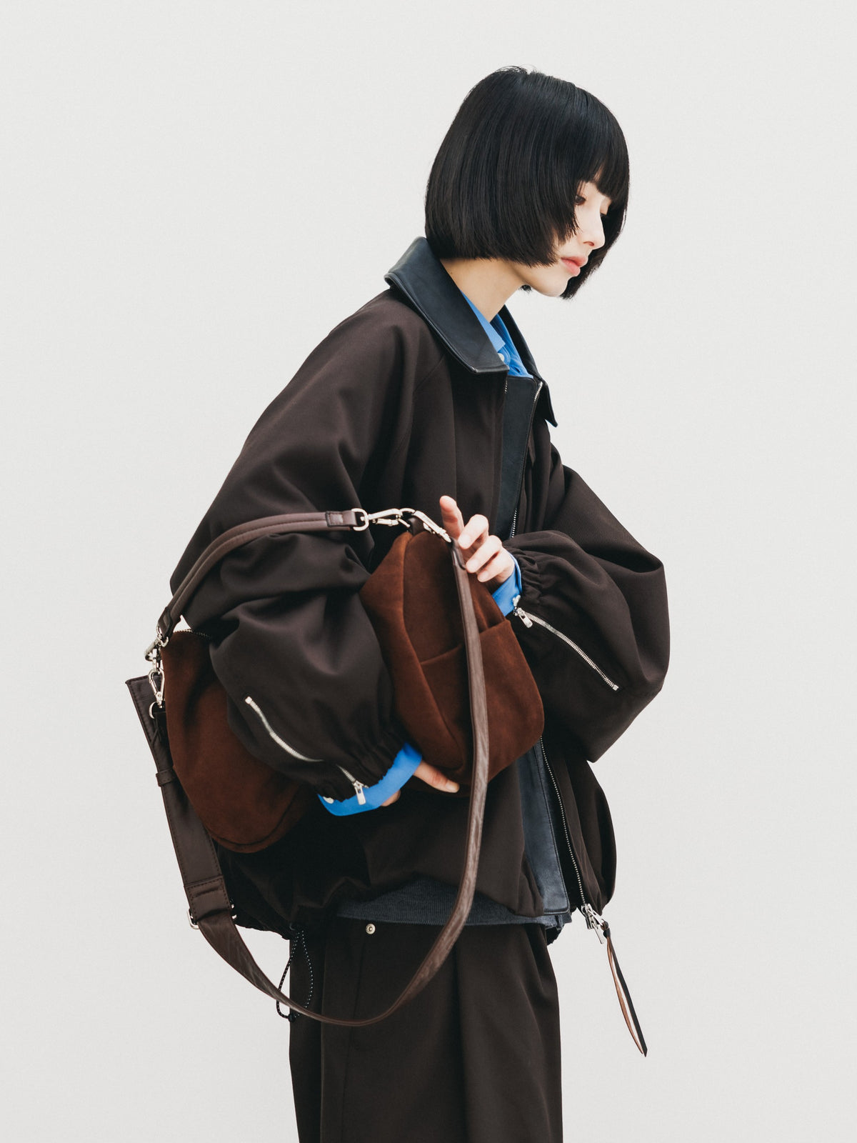 【10.7 WED 20:00- IN STOCK】 WOOL KERSEY CITY UTILITY BALLOON JACKET (BROWN)