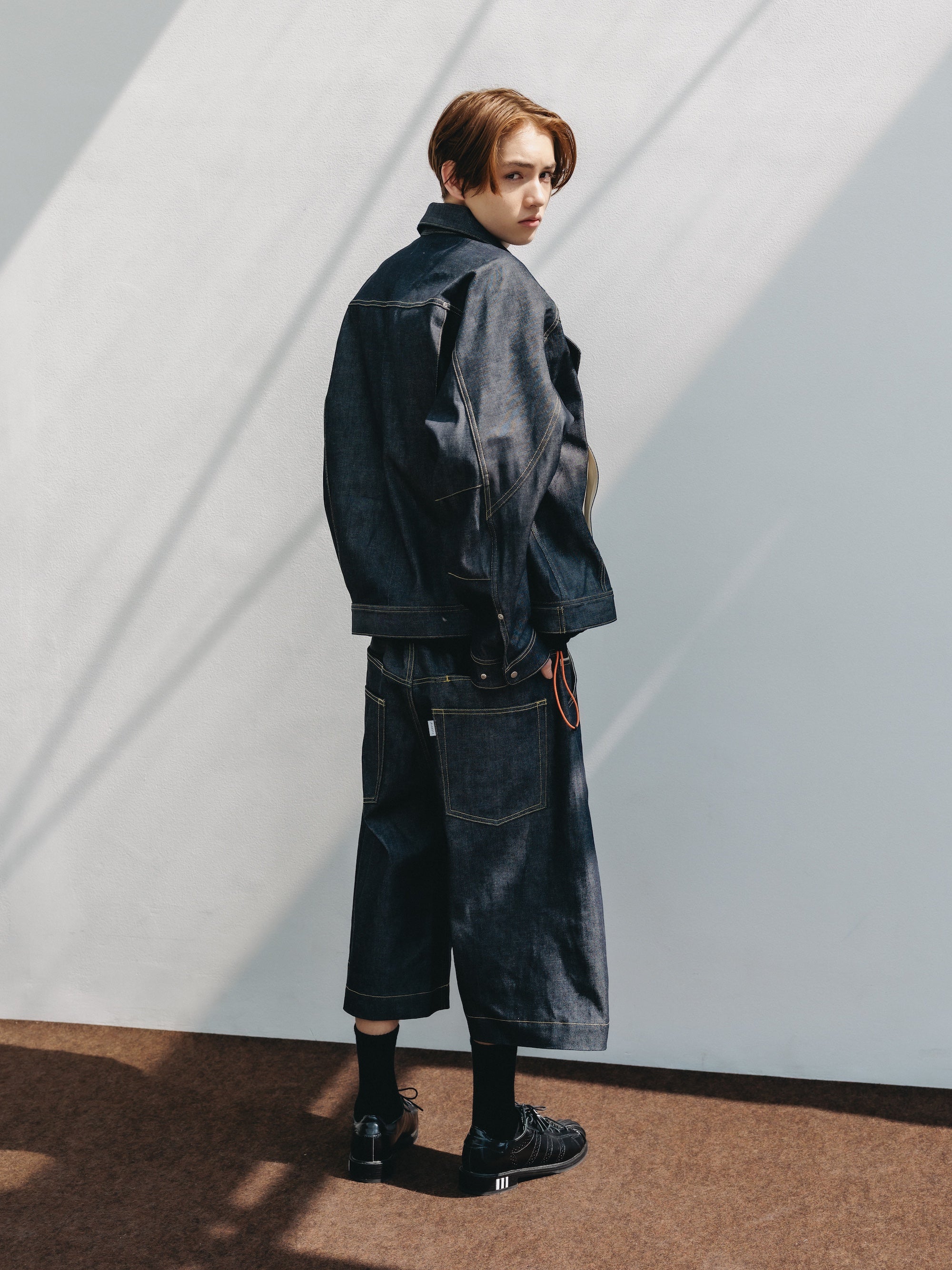 SELVEDGE DENIM CITY BAGGY HALF PANTS (RIGID INDIGO)