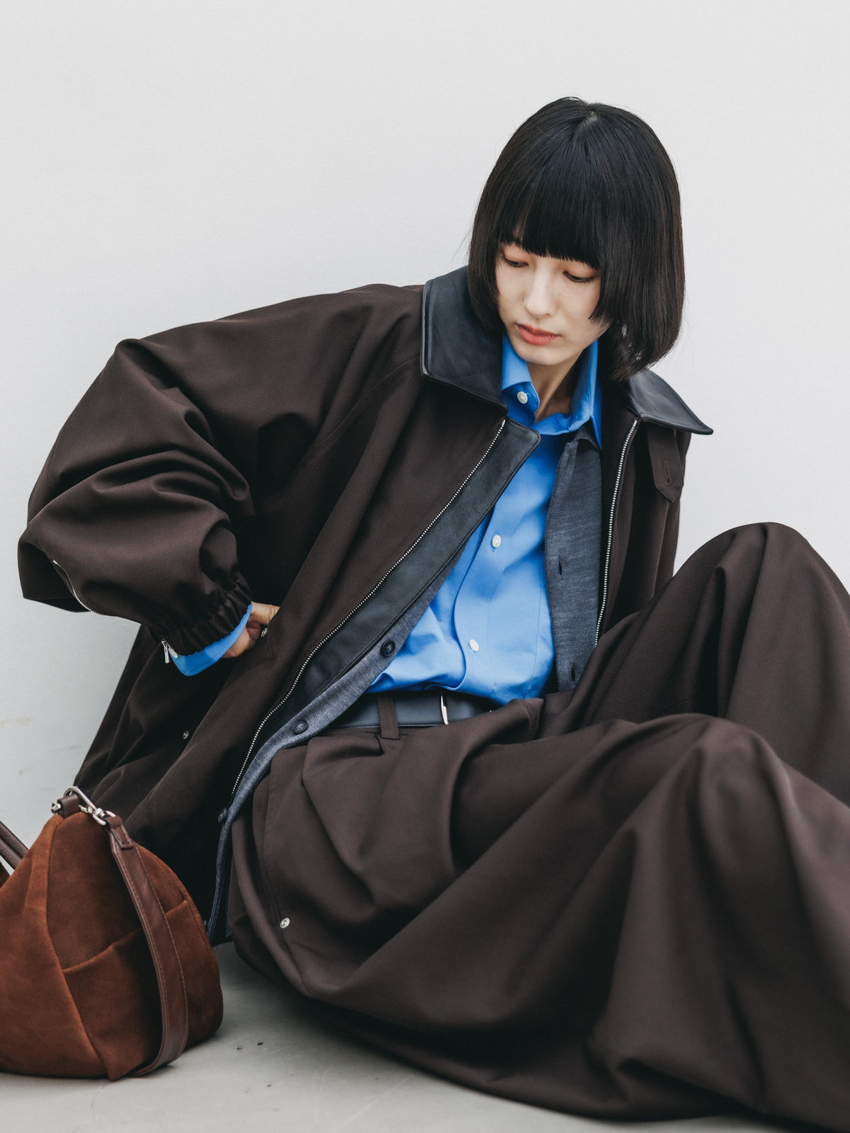 【10.7 WED 20:00- IN STOCK】 WOOL KERSEY CITY UTILITY BALLOON JACKET (BROWN)