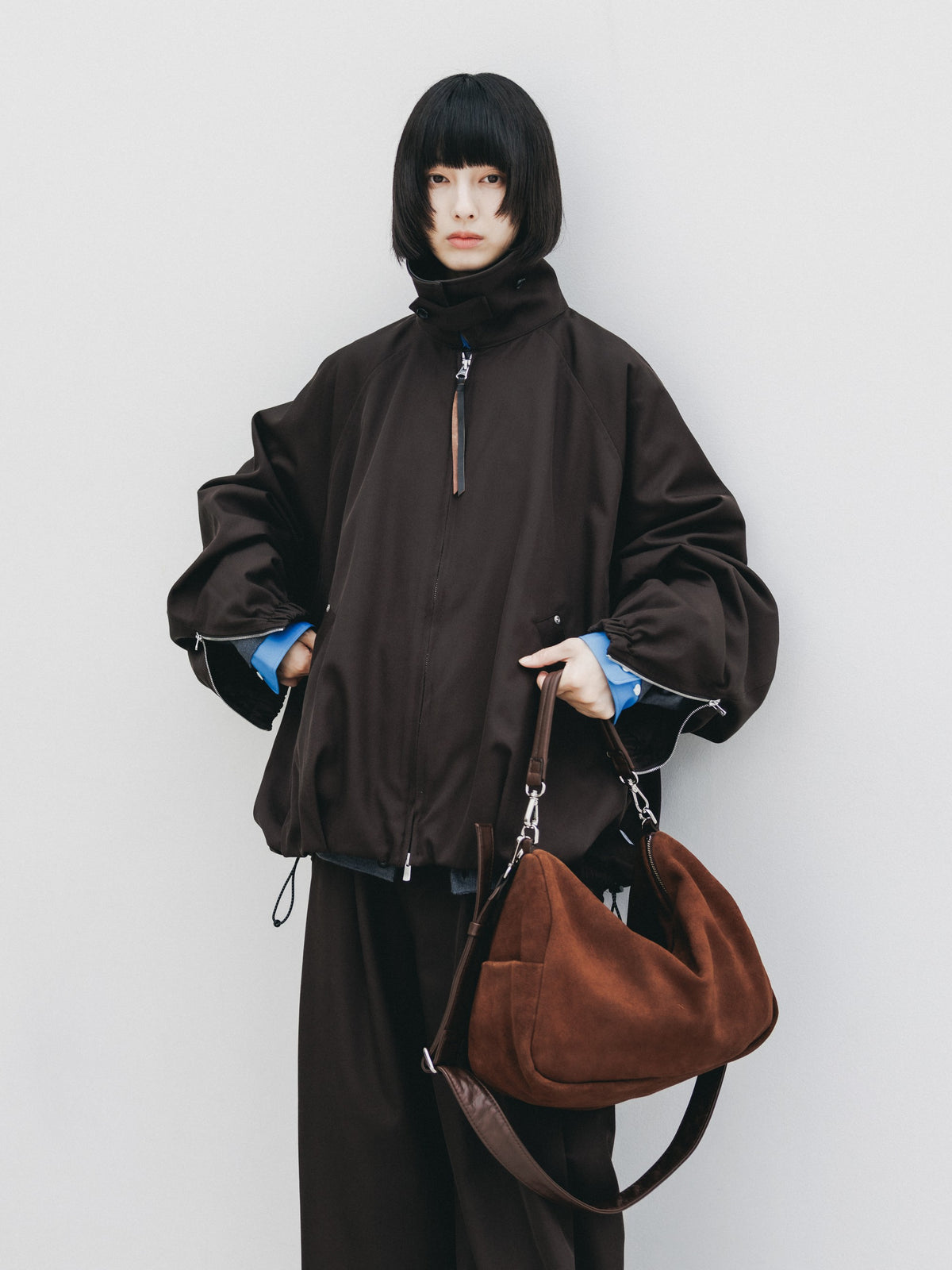 【10.7 WED 20:00- IN STOCK】 WOOL KERSEY CITY UTILITY BALLOON JACKET (BROWN)