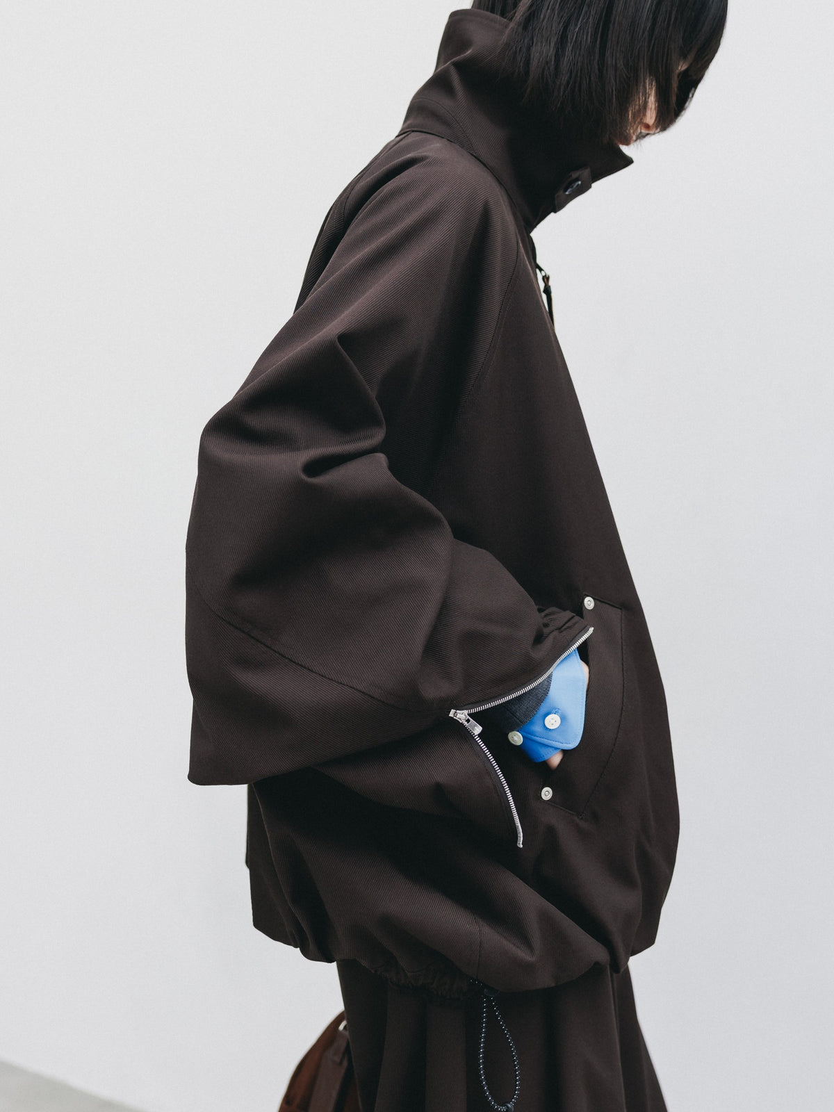 【10.7 WED 20:00- IN STOCK】 WOOL KERSEY CITY UTILITY BALLOON JACKET (BROWN)
