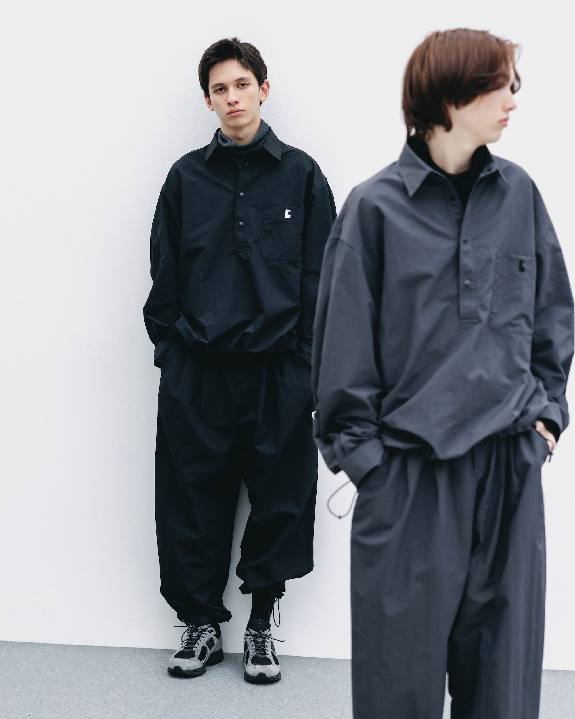 ACTIVE CITY UNIFORM WIDE TAPERED PANTS (BLACK)